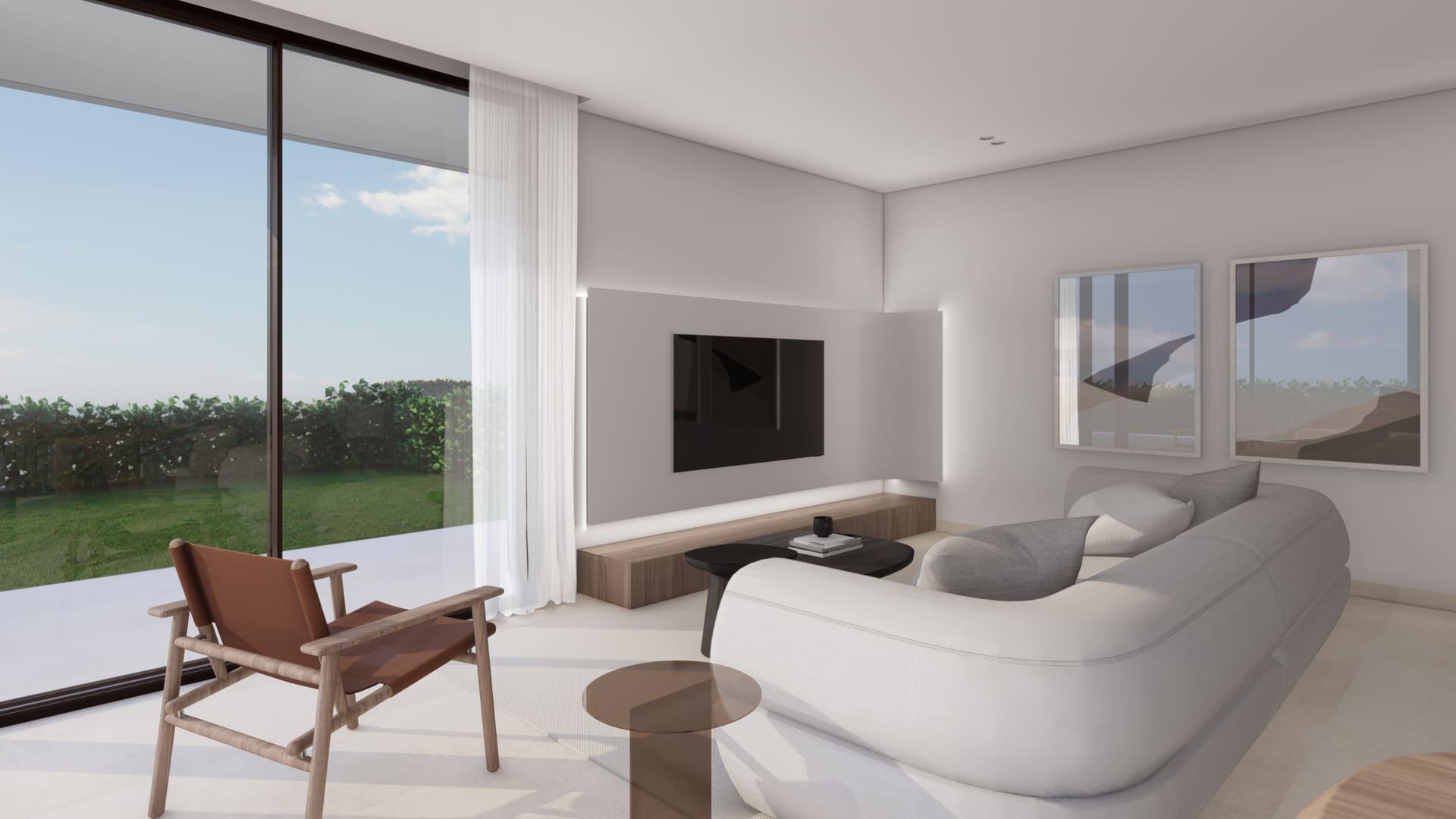 Bathroom with modern fittings in 3-bedroom villa, Golf Puig Campana, Finestrat