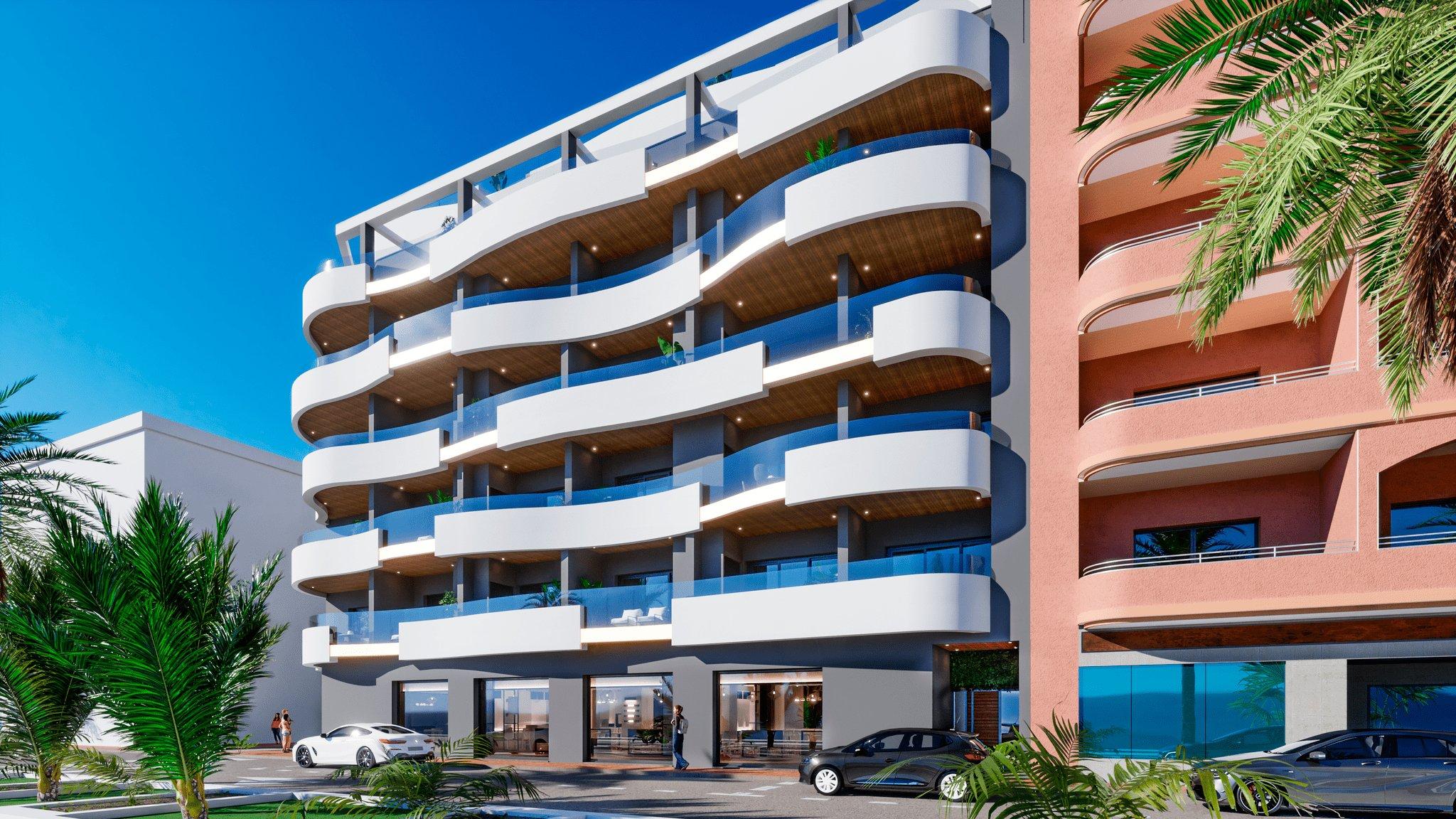 Secured building entrance with video intercom in residential block, Centro Torrevieja