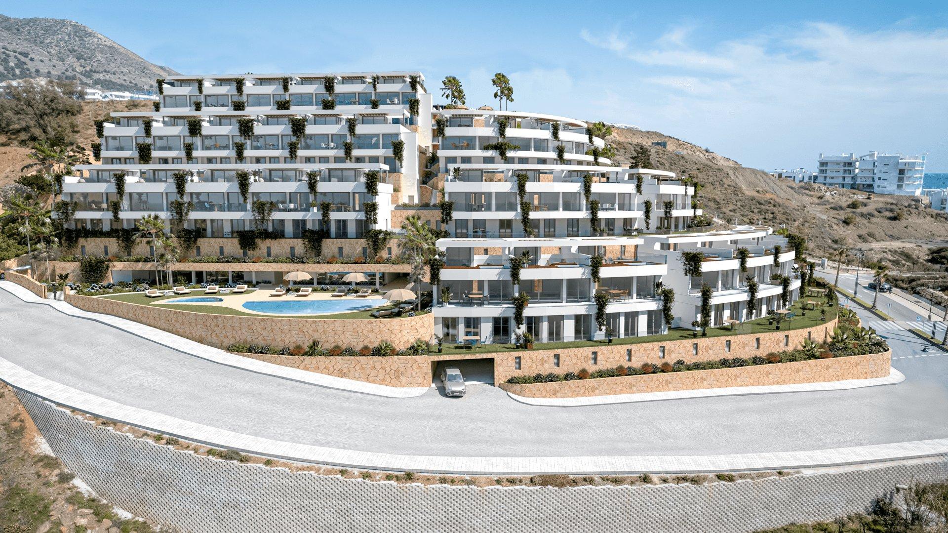Landscaped communal gardens in El Higuerón villa development, Fuengirola