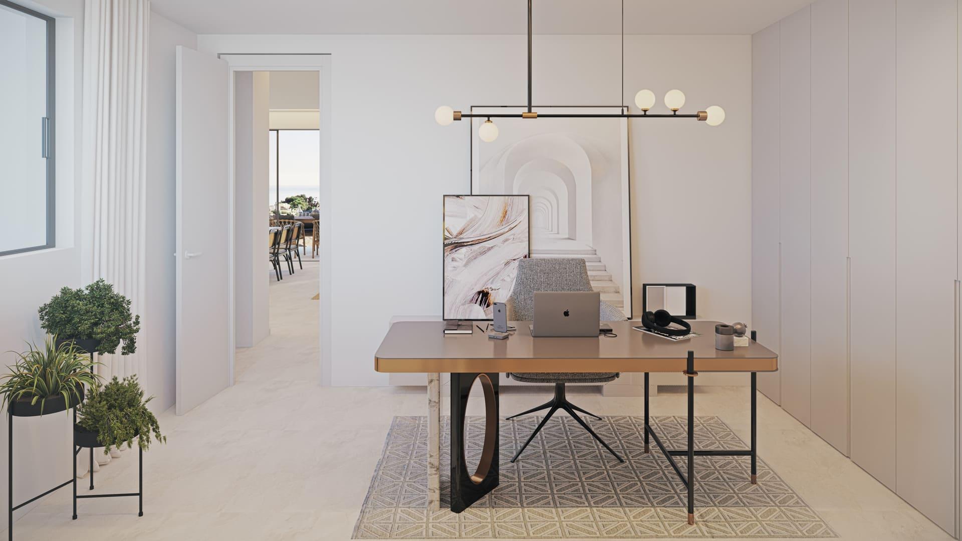 Second bedroom with built-in wardrobes in 3-bedroom new-build villa, El Higuerón