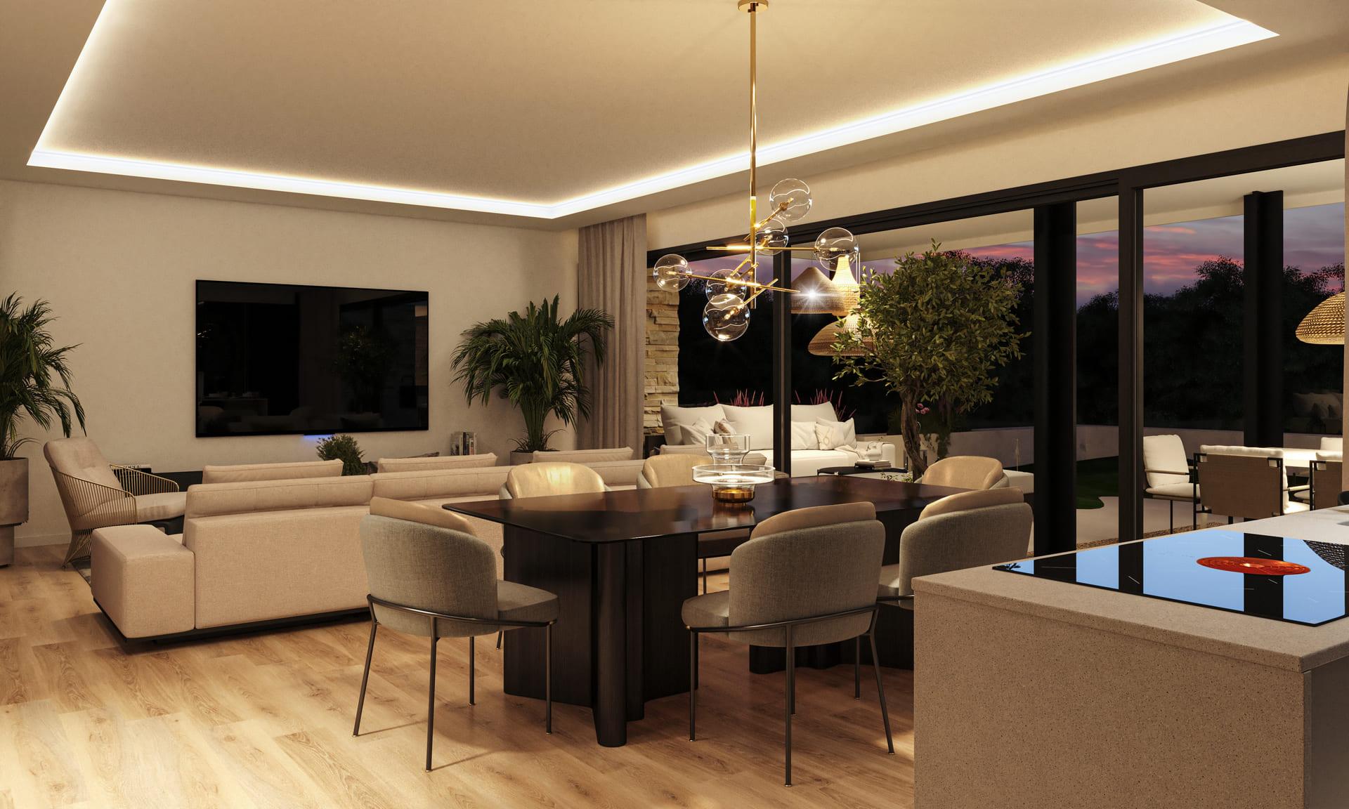 Interior hallway of 2-bedroom apartment, Las Colinas Golf, Orihuela