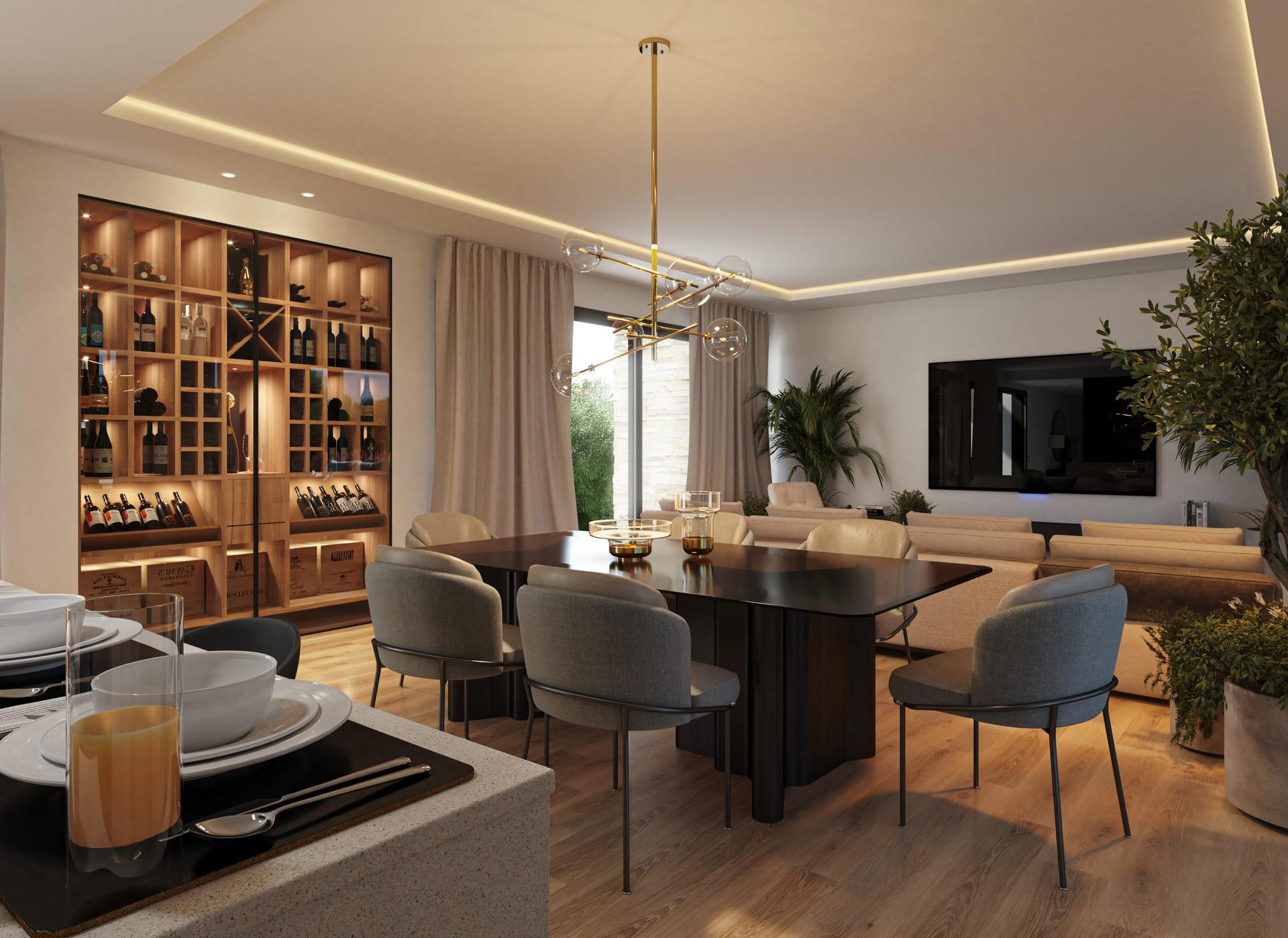 Main bedroom with built-in storage in 2-bedroom apartment, Las Colinas Golf