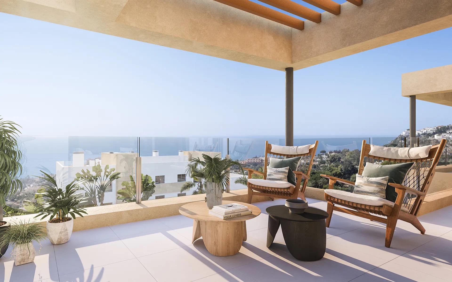 Communal swimming pool in new-build development, Montealto, Benalmádena