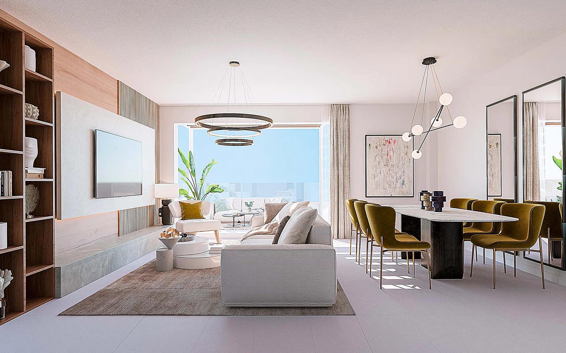 Main bedroom with built-in storage in 2-bedroom new-build penthouse, Montealto, Benalmádena
