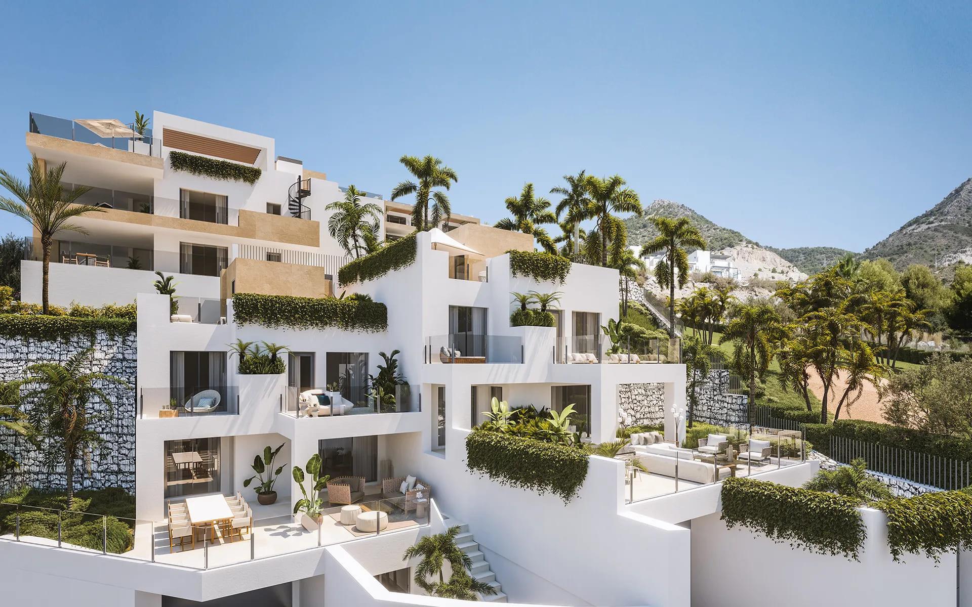 Terrace with outdoor seating area in new-build penthouse, Montealto, Benalmádena