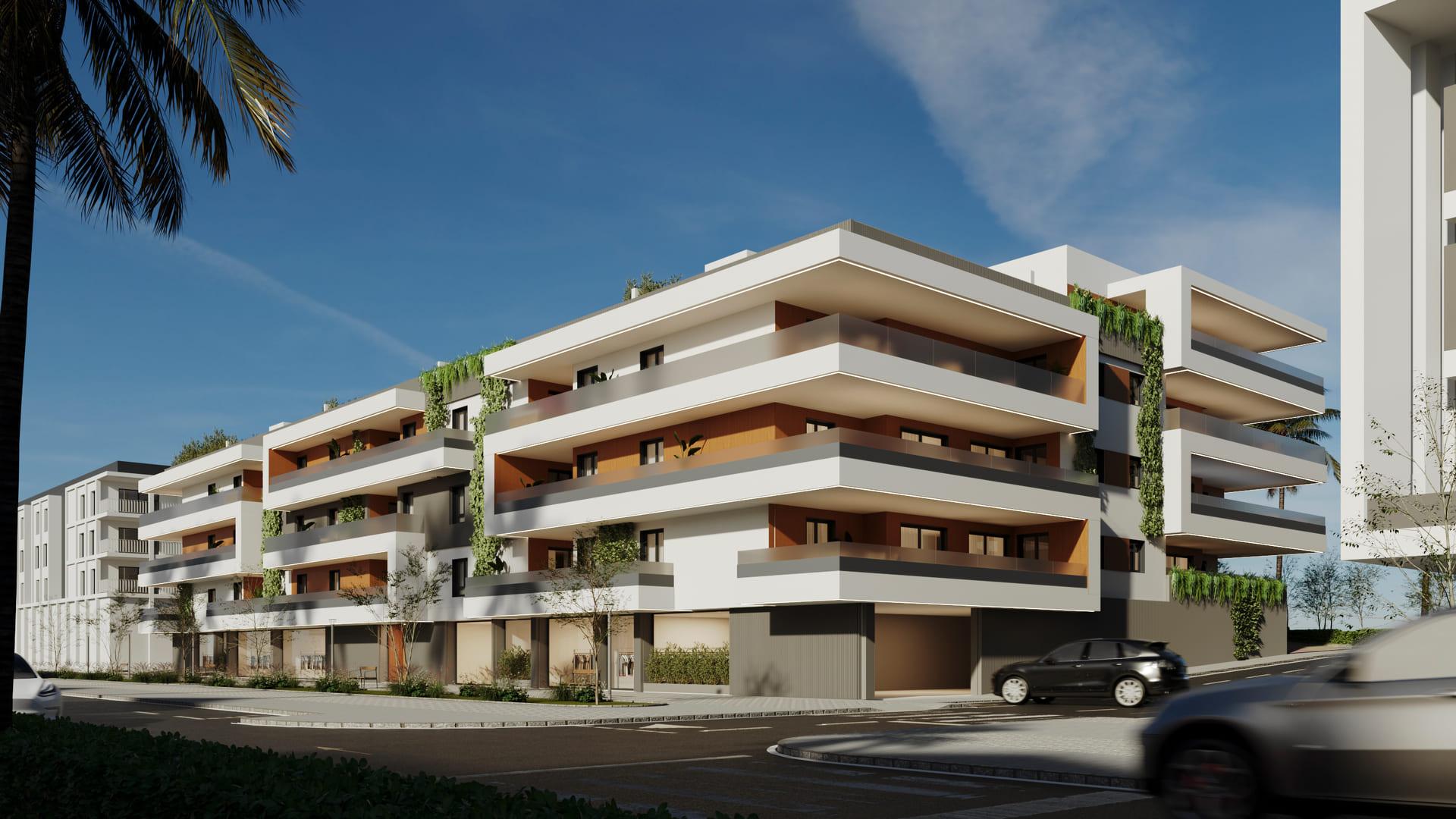 Lift lobby inside new-build penthouse building, San Pedro de Alcántara