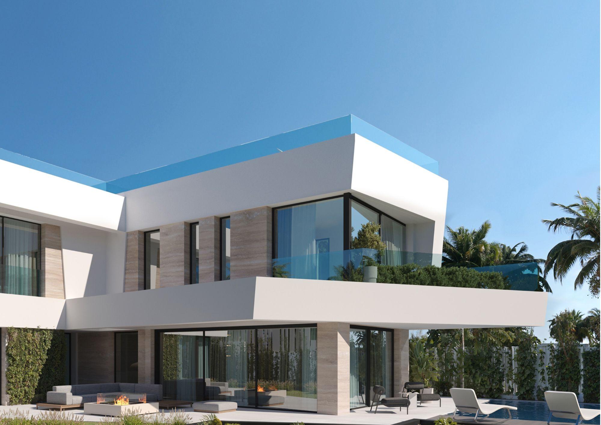 Entrance hallway inside 322m2 new-build villa, Sitio de Calahonda, Mijas