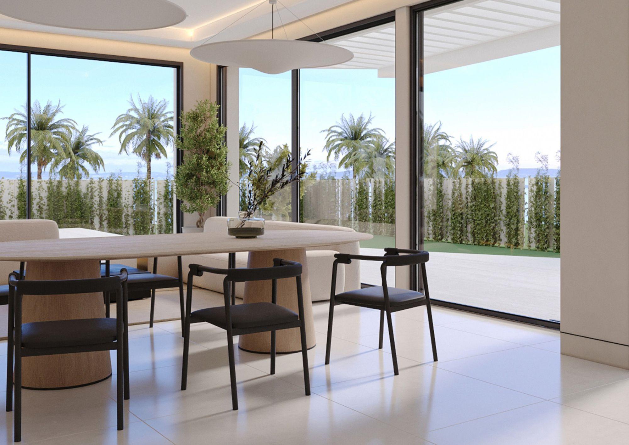 Elevated view of villa and plot in Sitio de Calahonda, Mijas
