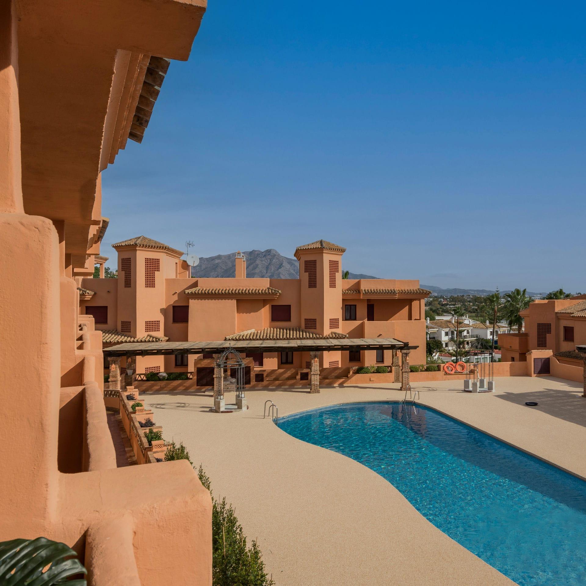 Elevated view of new-build development and surroundings, Cortés, Benahavis