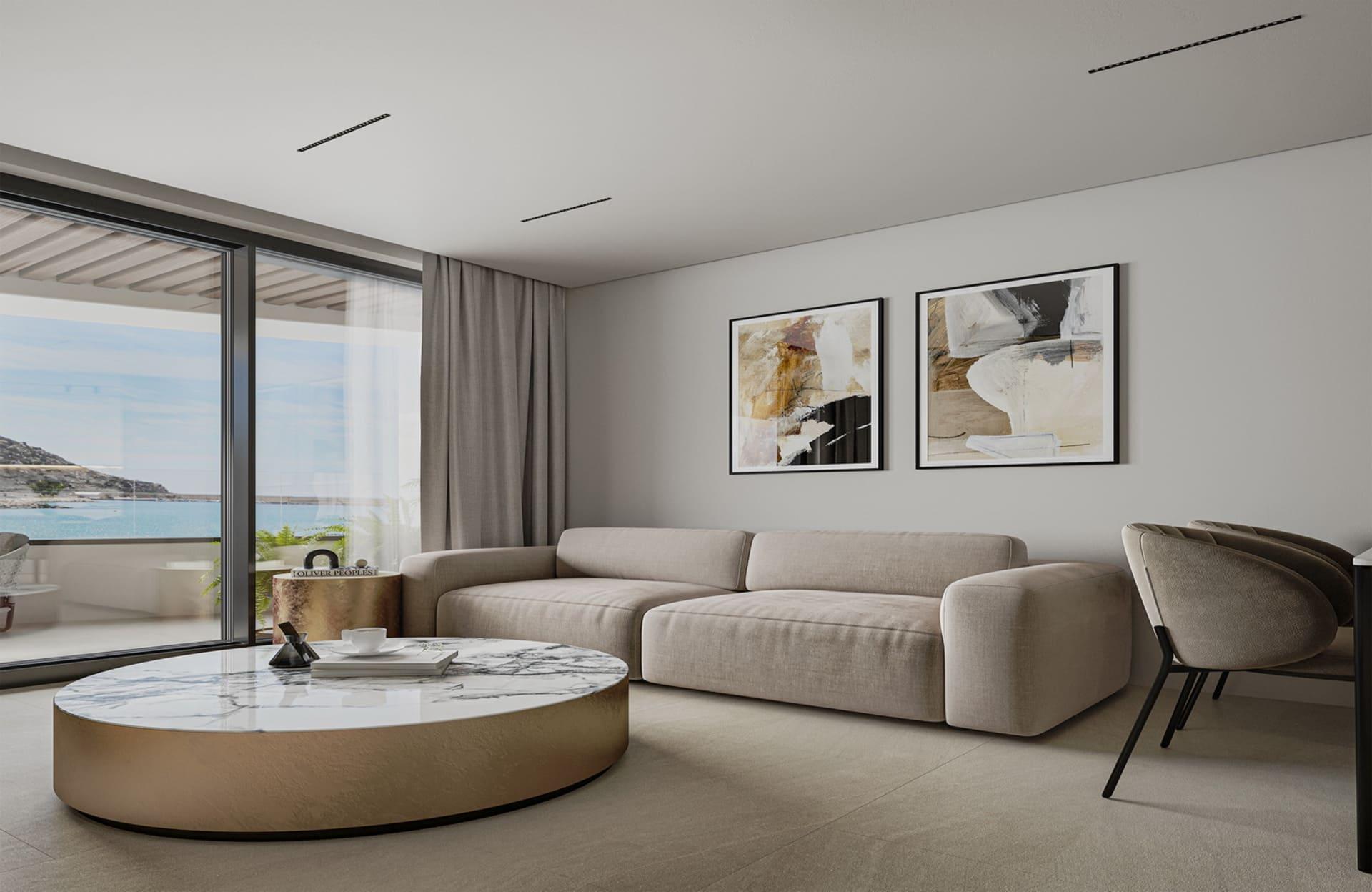Lobby and lift area inside apartment building, Ifach, Calpe