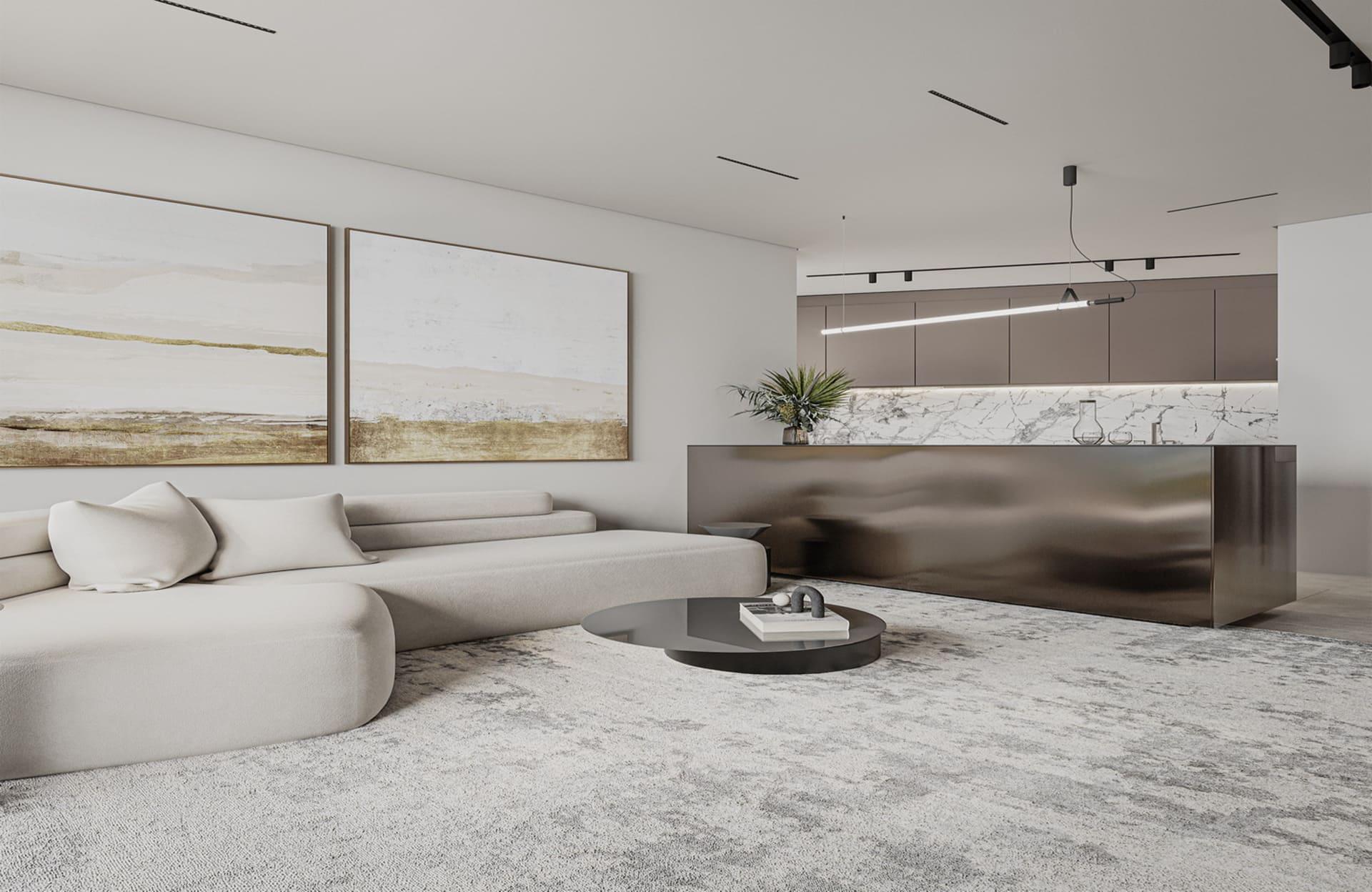 Interior living space detail in 3-bedroom apartment, Ifach, Calpe