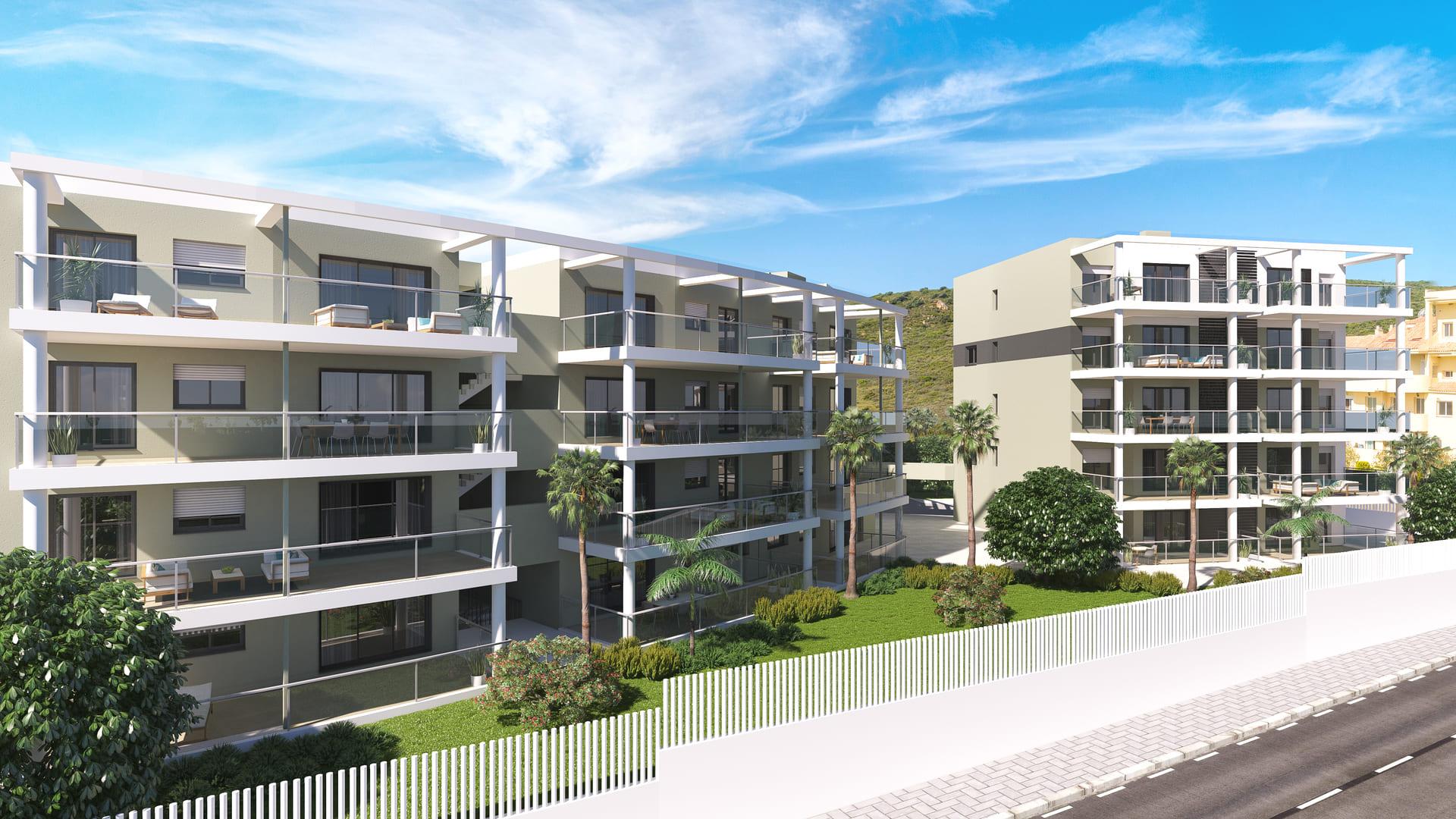 Lift lobby area in new-build residential development, Chullera, Manilva