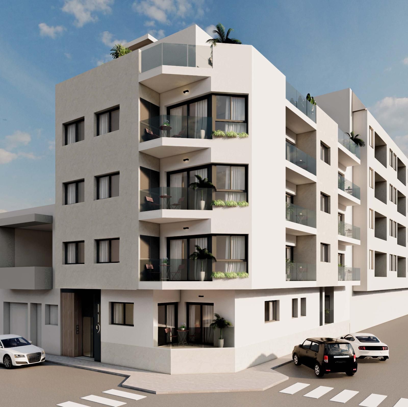 Residential complex exterior showing lift-access building in Pueblo, Guardamar Del Segura