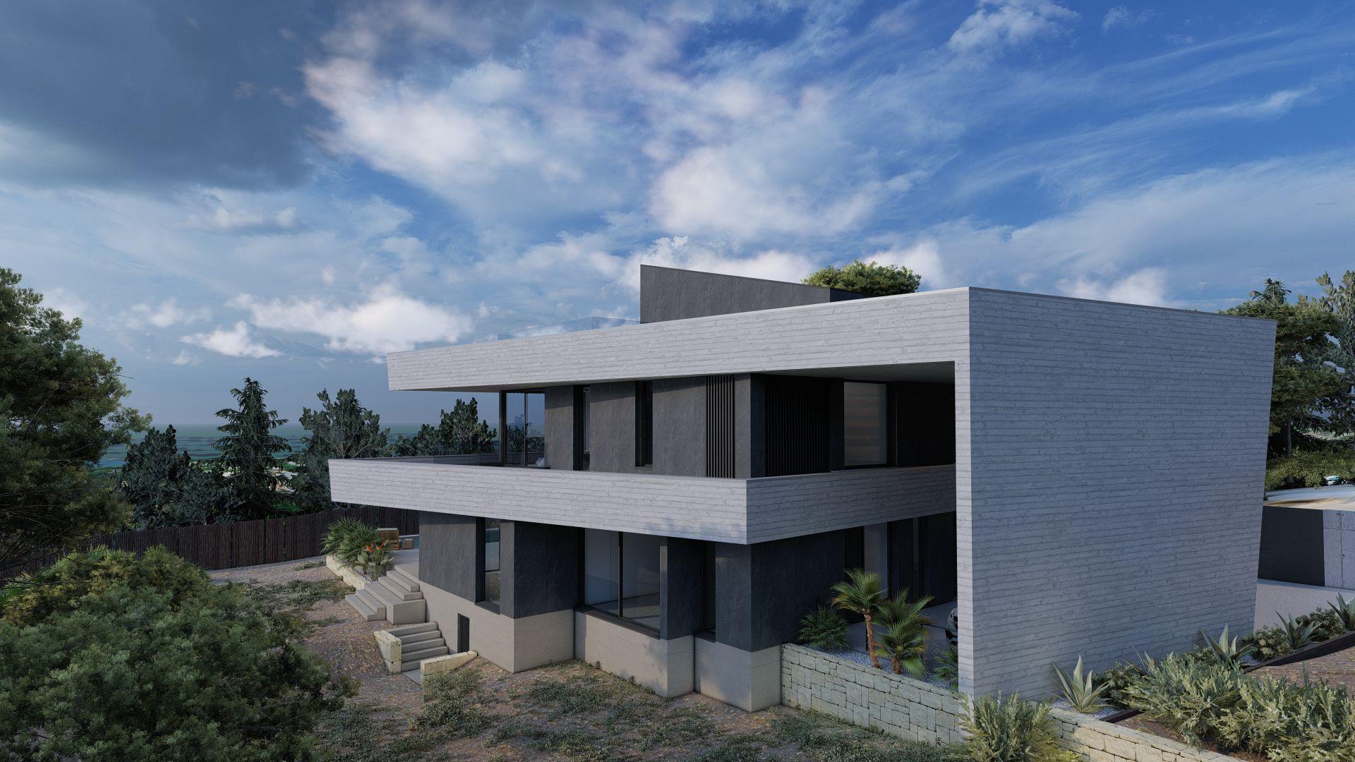 Bedroom interior with fitted storage in new-build villa, Altea Hills, Altea