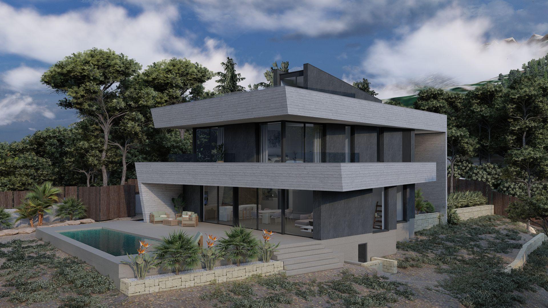 Open-plan living and dining area in 4-bedroom new-build villa, Altea Hills, Altea