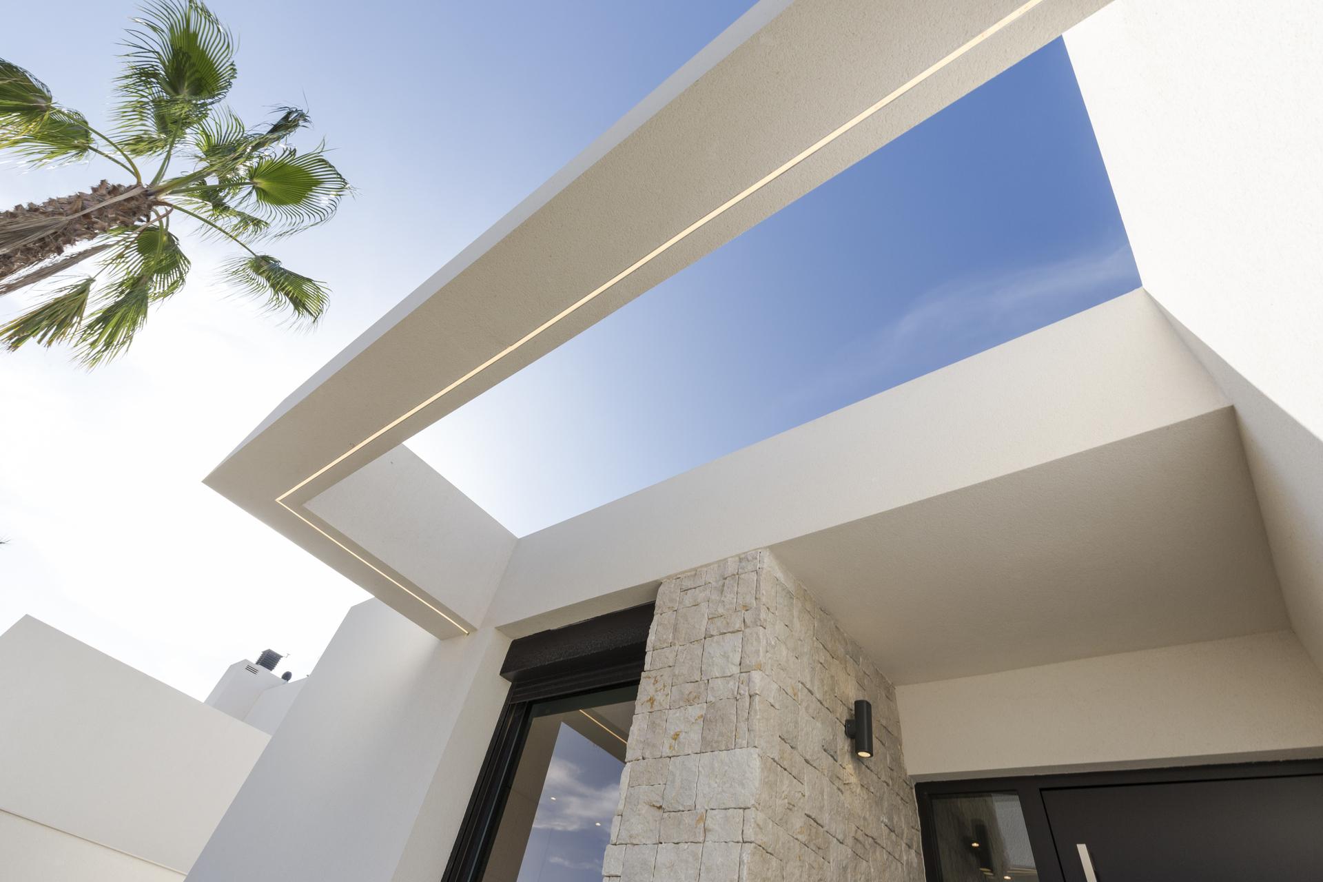 Elevated view of new-build villa and plot, Algorfa