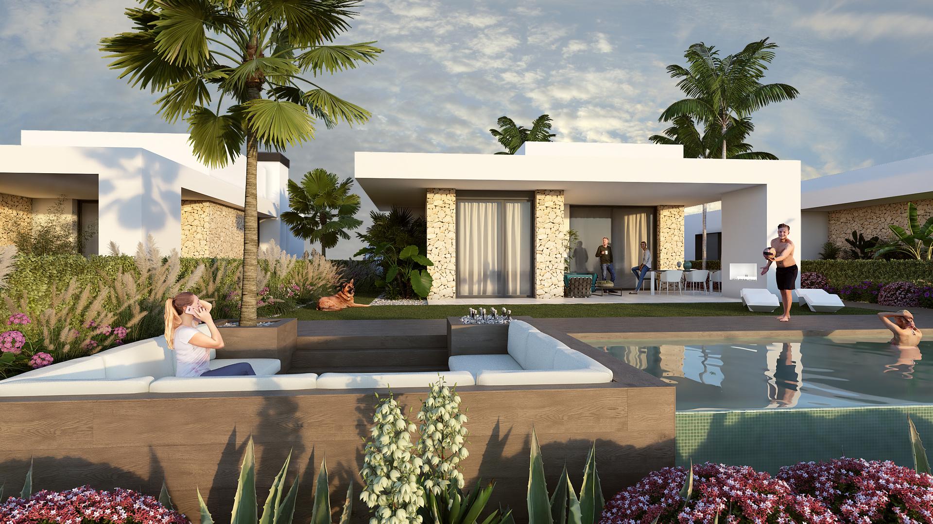 Kitchen and dining space in new-build villa on 528m2 plot, Algorfa