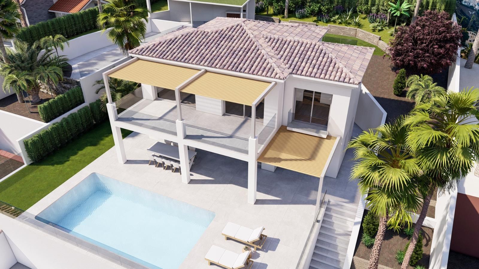 Kitchen island and fitted units in 3-bedroom villa, Zona de Mascarat, Altea