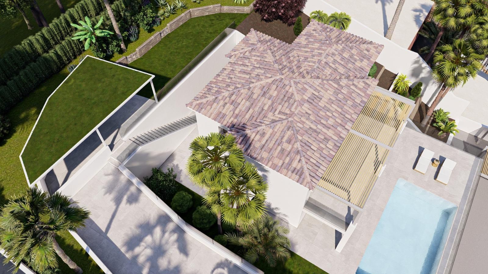 Plot perimeter and garden at new-build villa, Zona de Mascarat, Altea