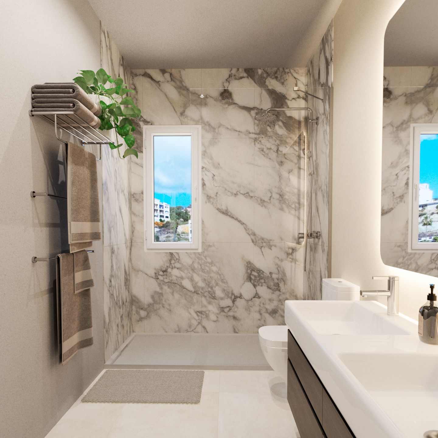 Landscaped communal garden in new-build development, La Cala Golf, Mijas