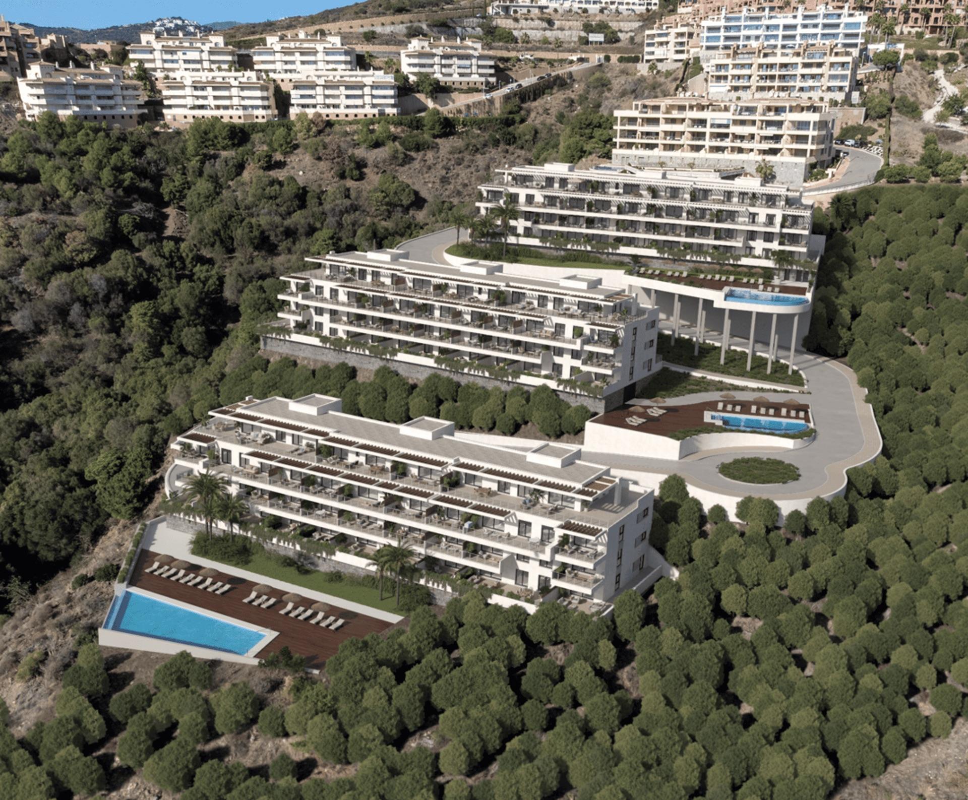 Open-plan living area in 2-bedroom new-build apartment, La Cala Golf, Mijas