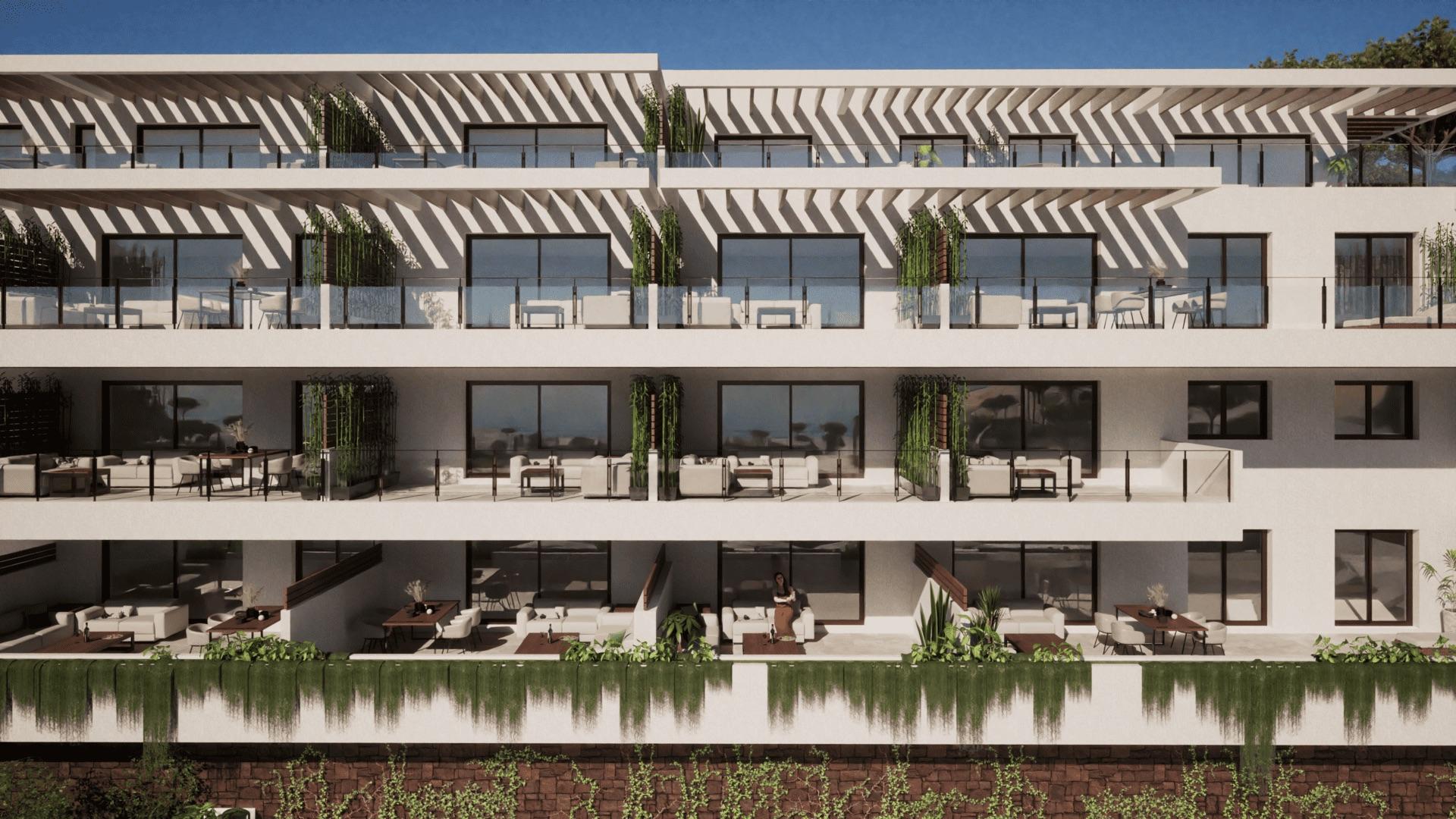 Communal entrance lobby of new-build development, La Cala Golf, Mijas
