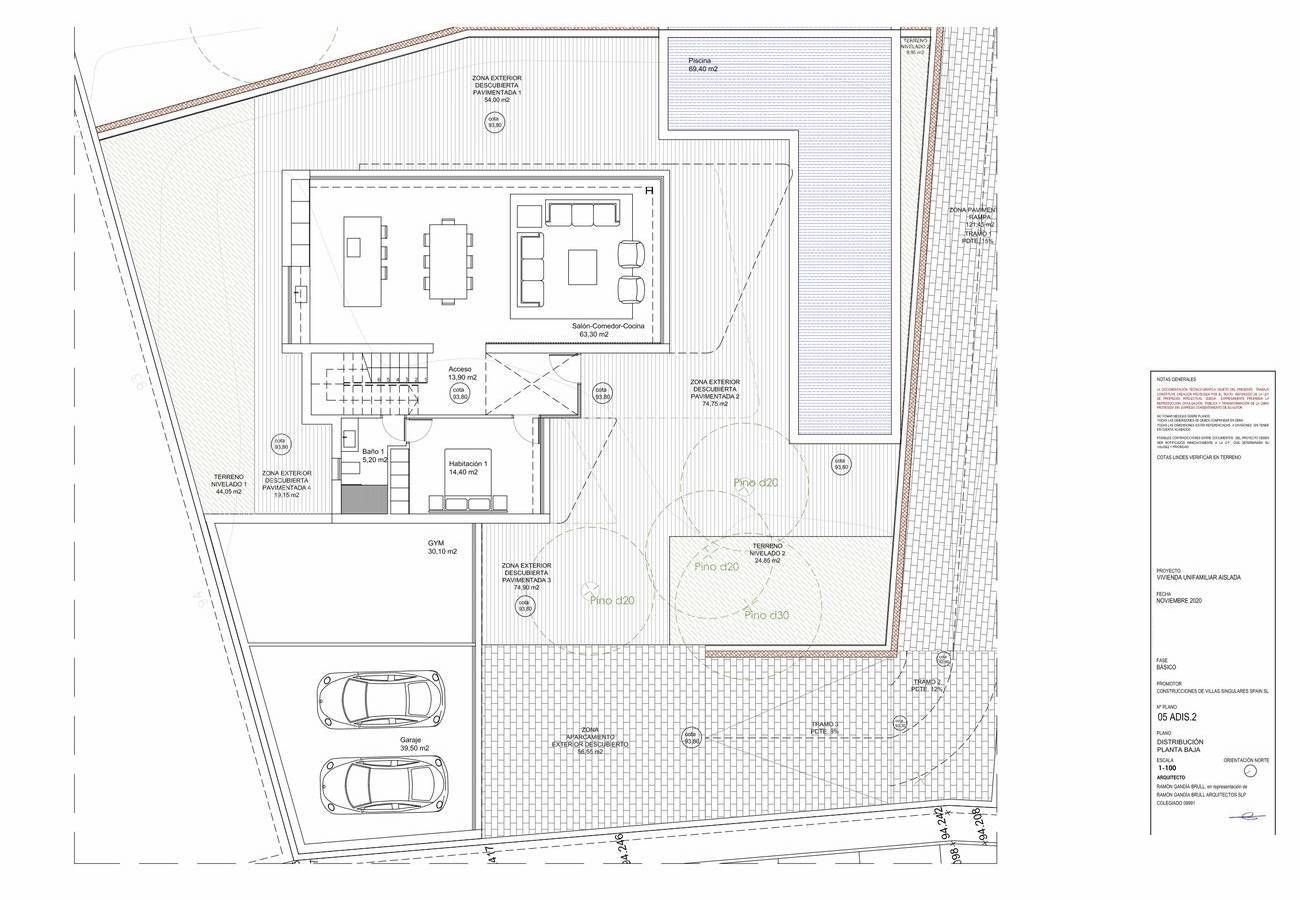 Floor plan of 3-bedroom villa in Altea la Vella, Altea, showing 536 m2 build layout