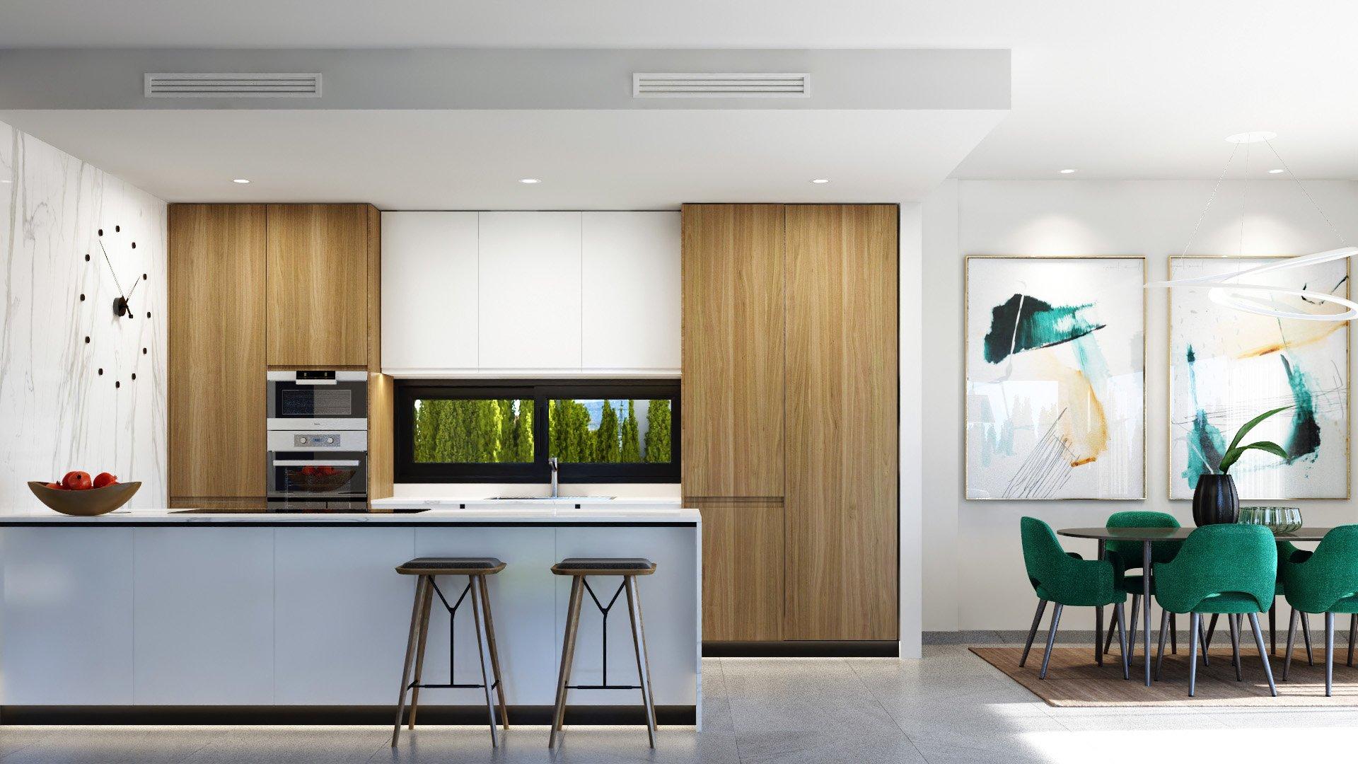 Ceiling and lighting detail in new-build villa interior, Bellavista, San Miguel De Salinas