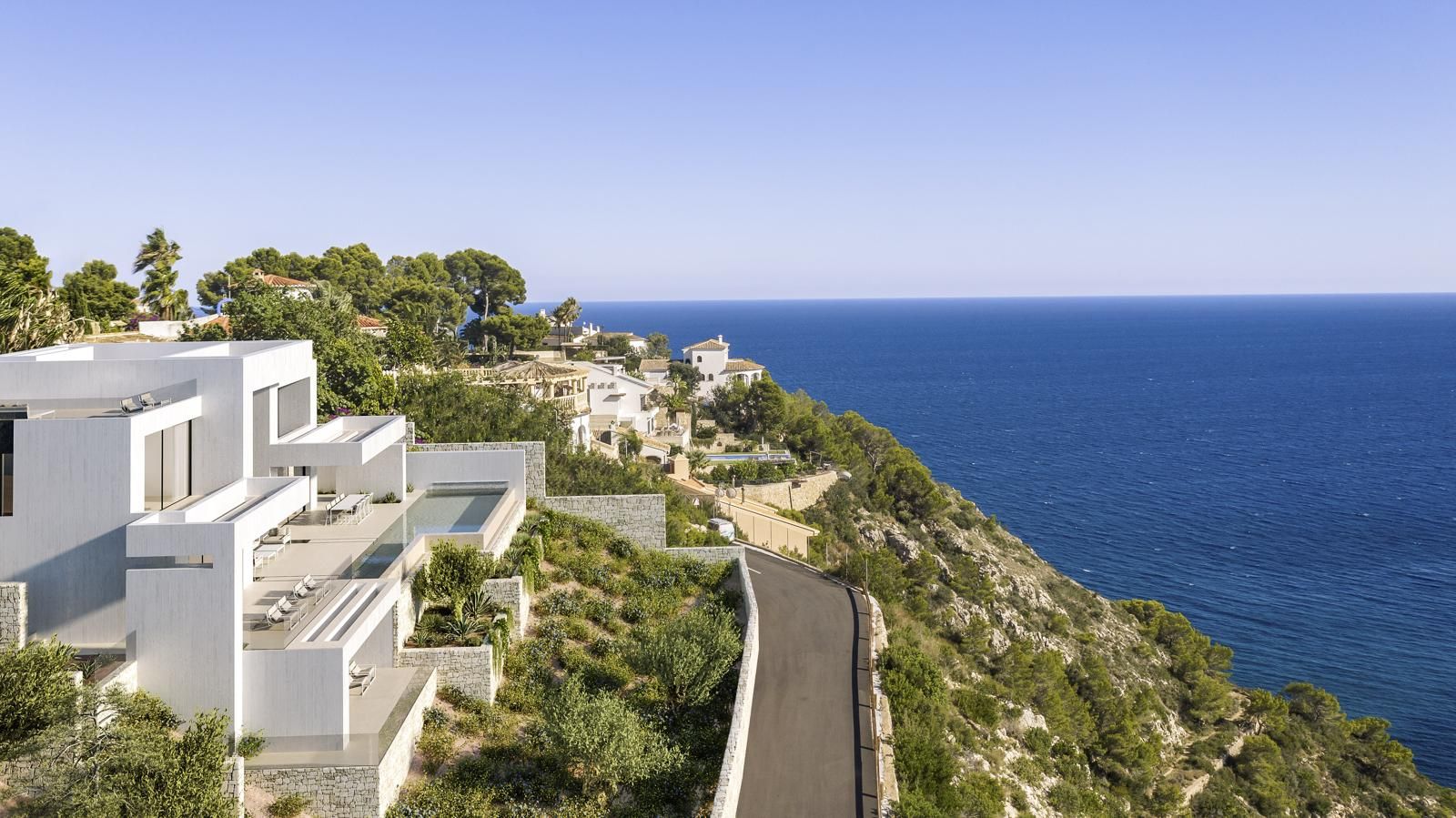 Open-plan kitchen and dining area in new-build villa, Granadella, Jávea