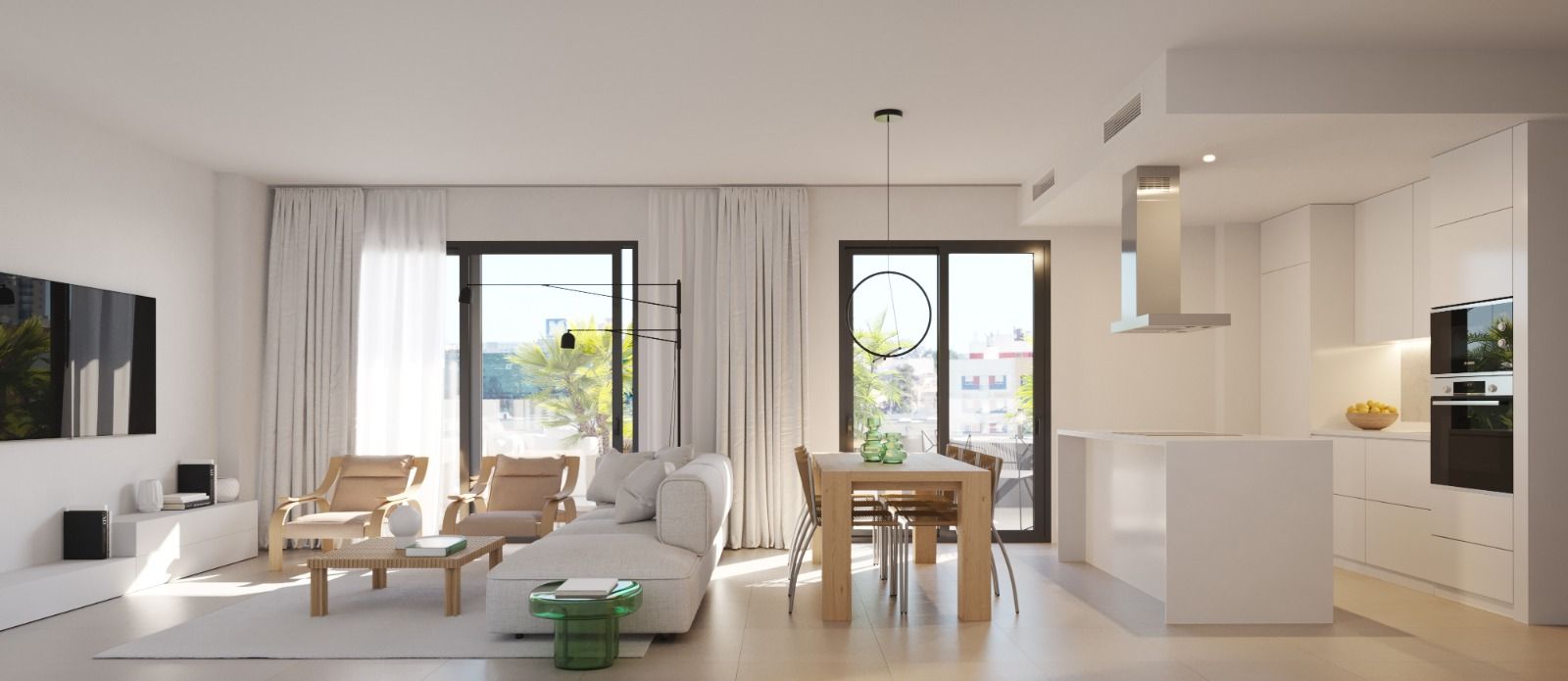 Private terrace of apartment in Playa de los Boliches, Fuengirola