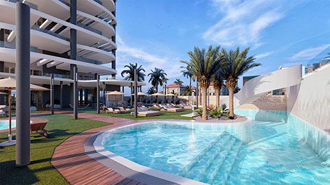 Kitchen with fitted units in top-floor penthouse, Playa Arenal-Bol, Calpe
