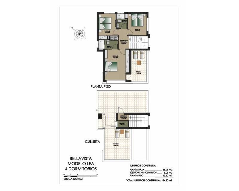 Individual plot layout plan for 4-bedroom villa, Bellavista, San Miguel De Salinas
