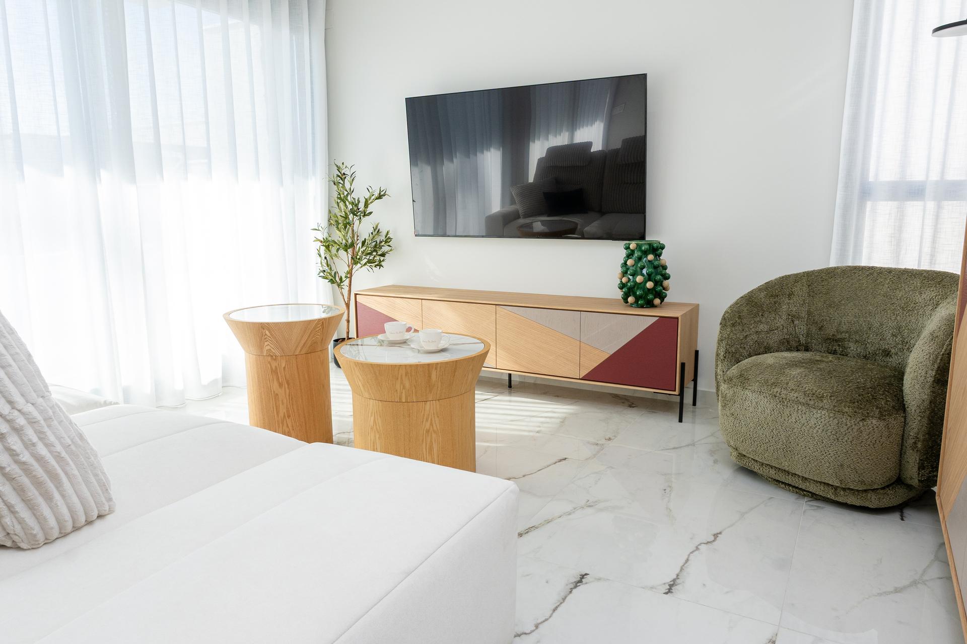 Ceiling and recessed lighting detail in new-build villa, Lo Marabú