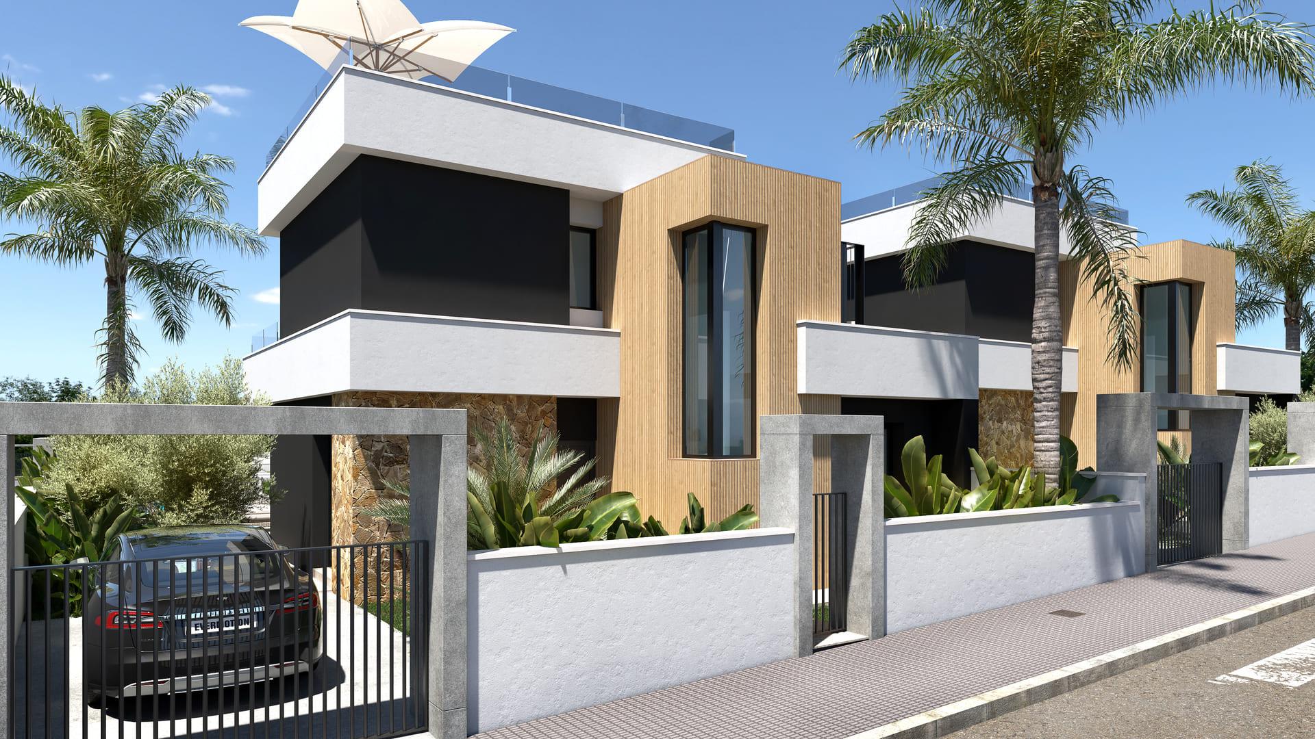Upper terrace with open sky in new-build villa, Lo Marabú, Rojales