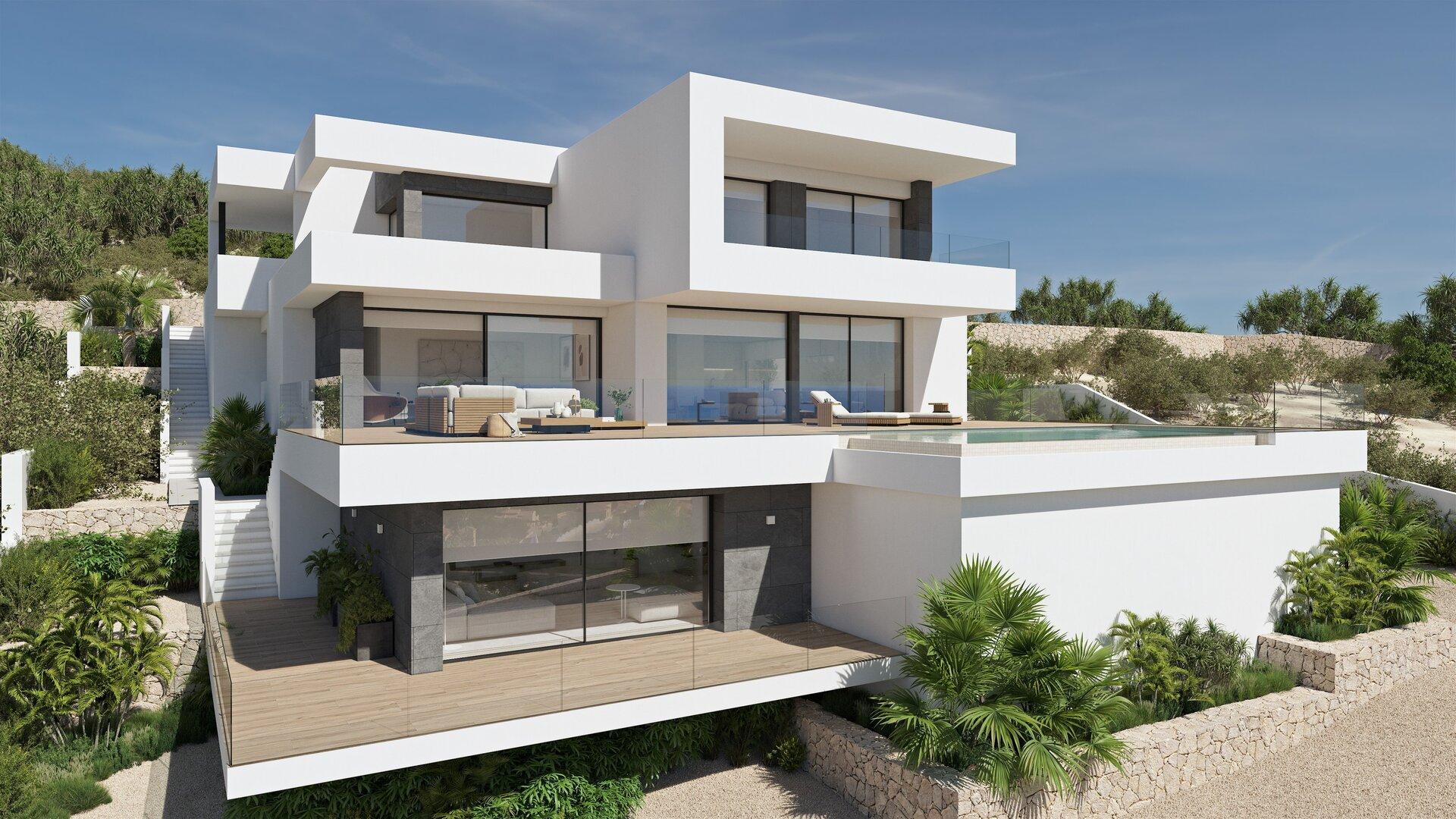 Landscaped private garden on 1,020m2 plot, Cumbre del Sol, Benitachell