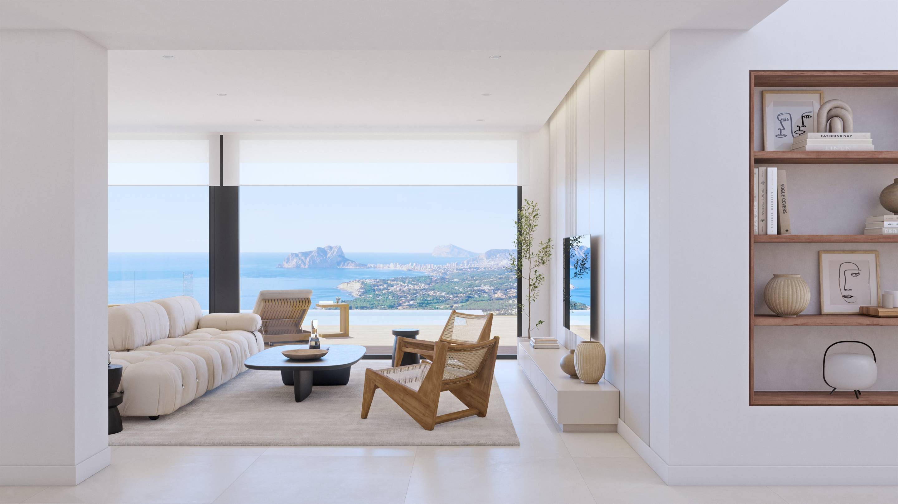 Private pool area in 3-bedroom new-build villa, Cumbre del Sol, Benitachell