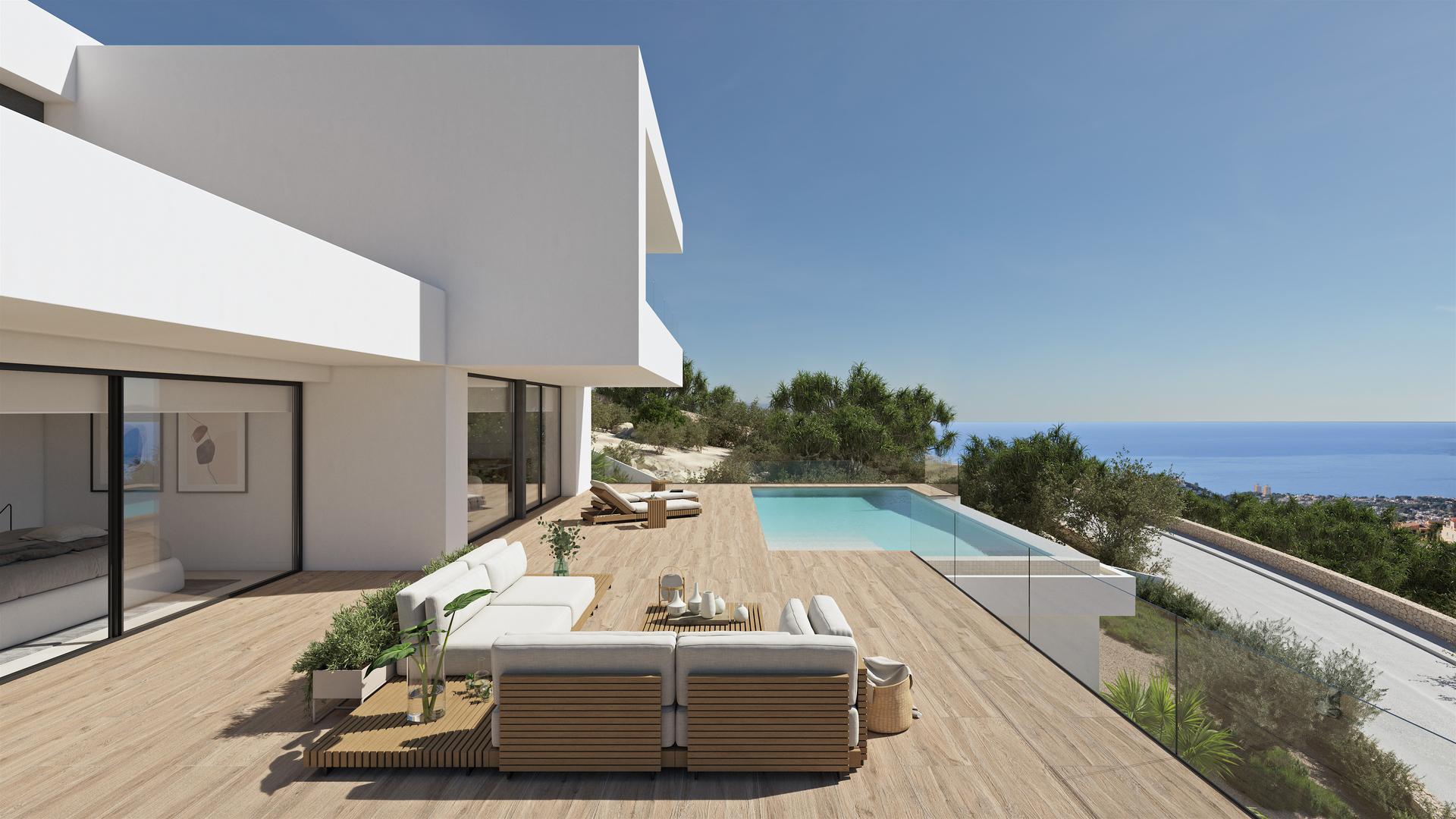 Second bedroom with built-in wardrobes in new-build villa, Cumbre del Sol, Benitachell