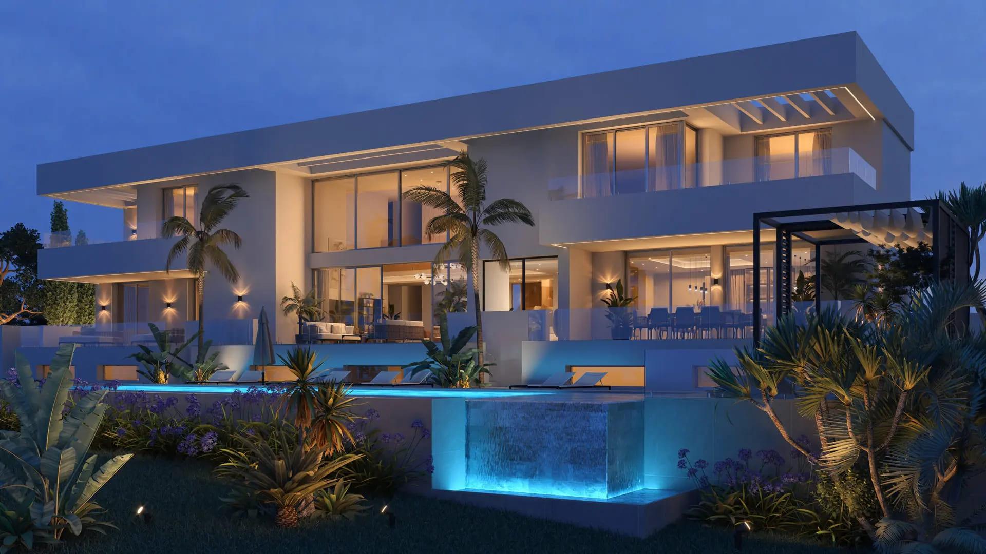 Upper-floor terrace with mountain views, 6-bedroom villa, Cortés, Benahavis