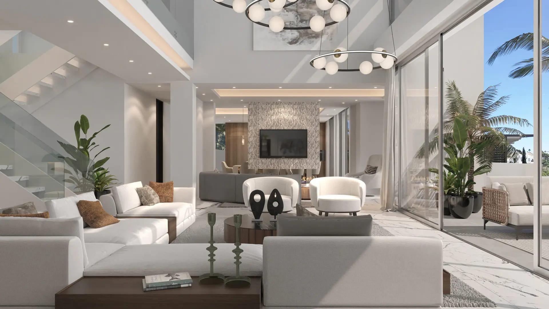 Second reception room in new-build villa, Cortés, Benahavis