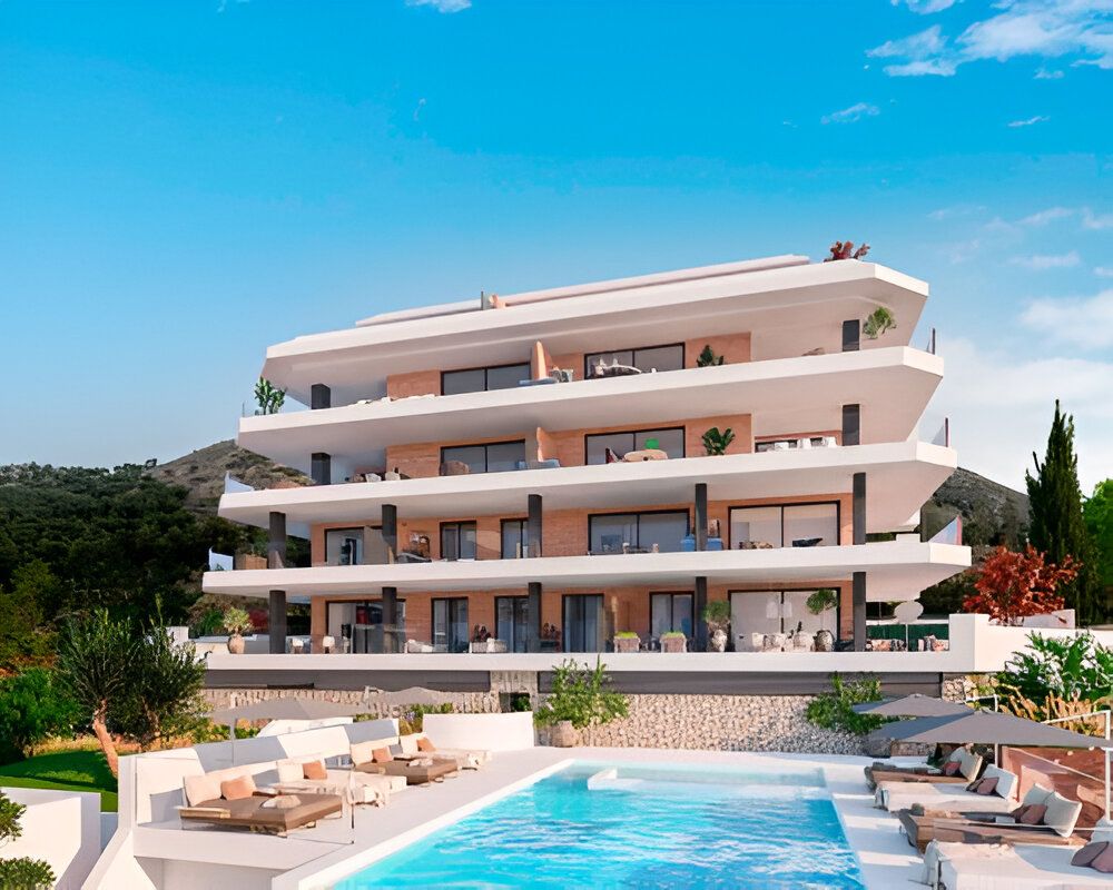 Terrace of first-floor new-build penthouse in El Higuerón, Fuengirola