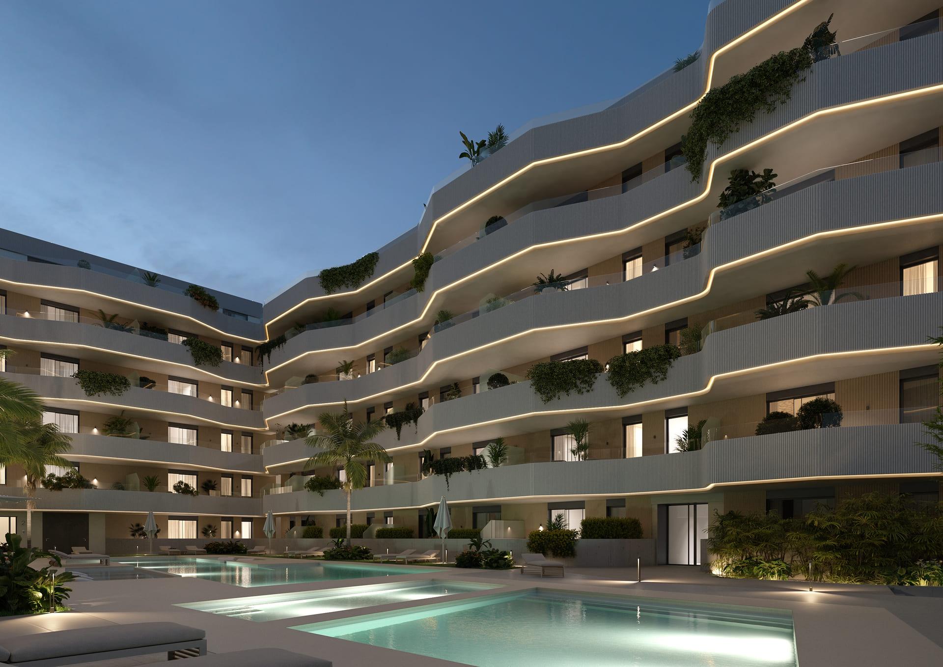 Fitted kitchen in new-build penthouse, Las Lagunas Centro, Mijas