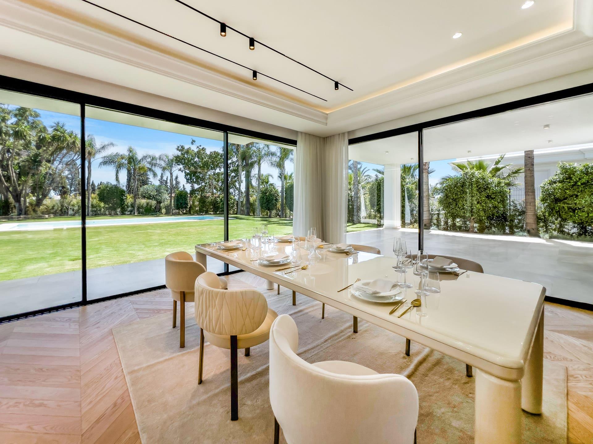 Entrance hallway and reception area, new-build villa, Las Lomas de Río Verde, Marbella