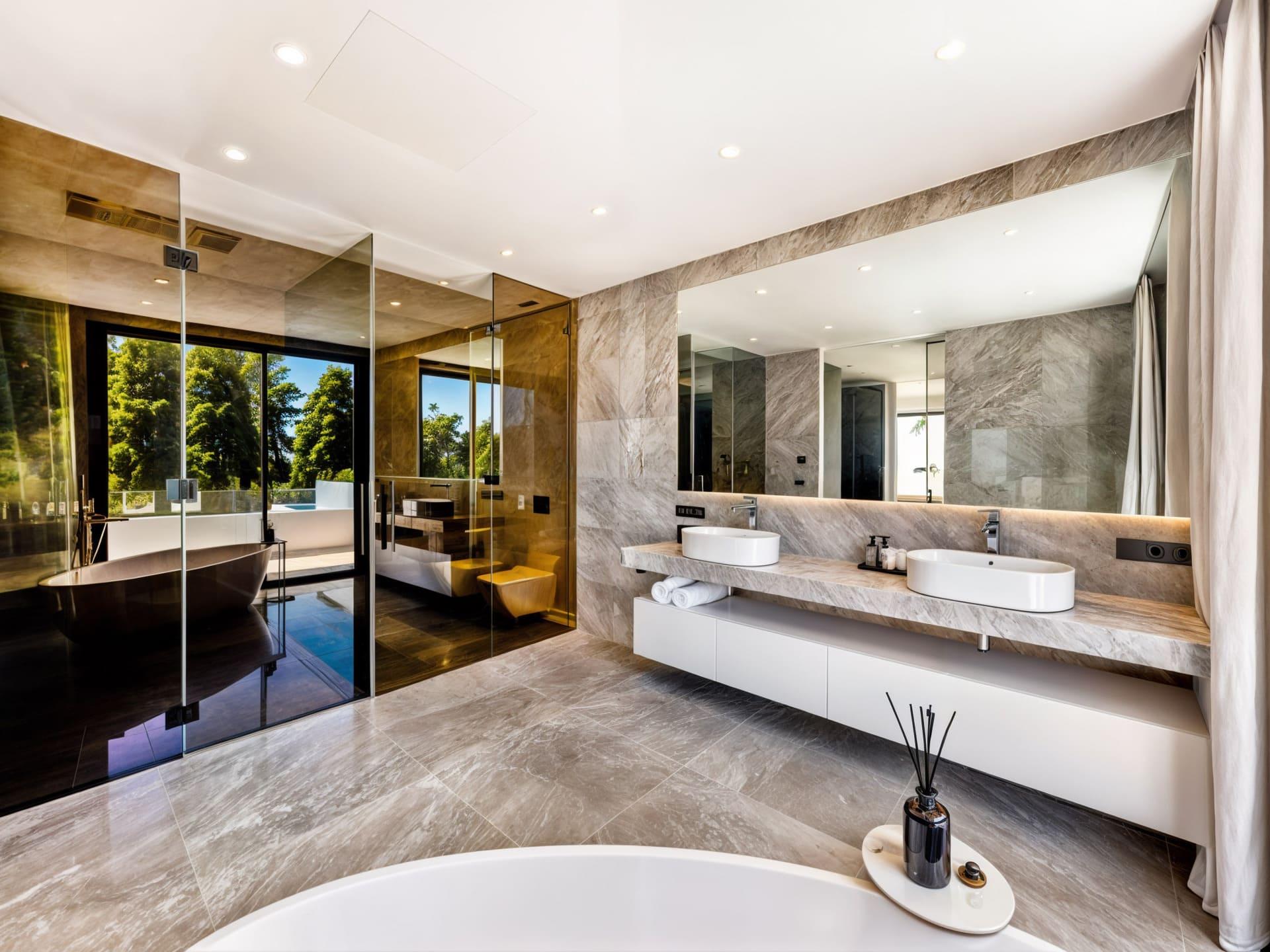 Bathroom with full wall tiling, 6-bedroom villa, Las Lomas de Río Verde, Marbella