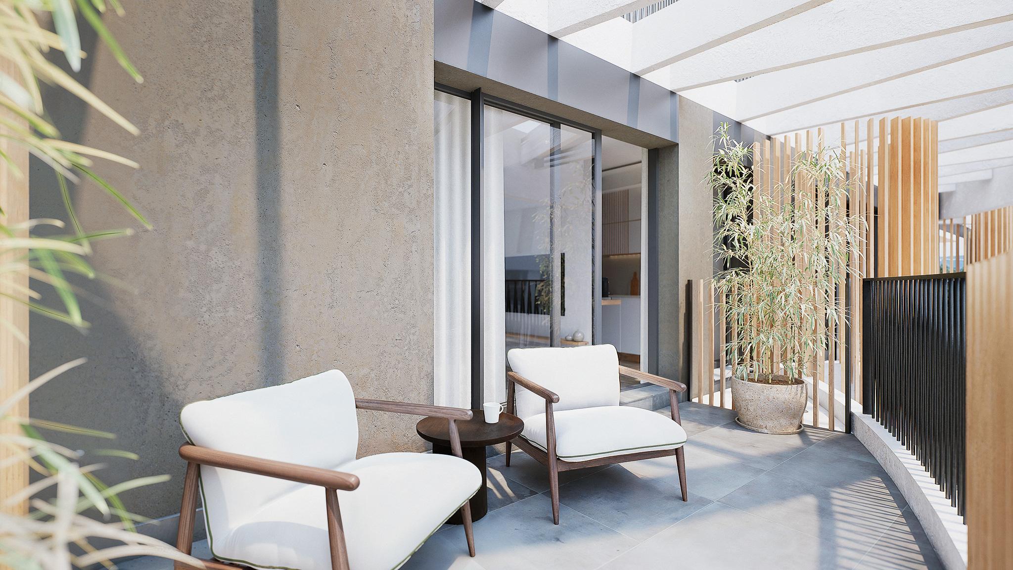Living room with glazed balcony door in 1-bedroom apartment, Campanillas, Málaga