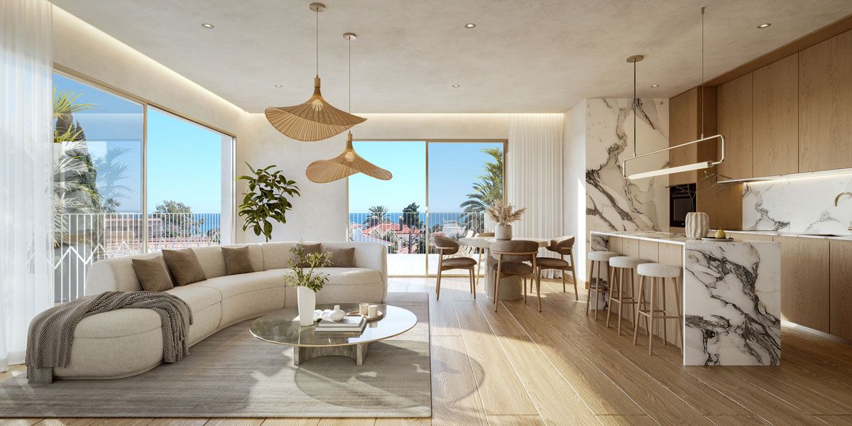 Fitted kitchen with modern units in new-build apartment, La Carihuela, Torremolinos