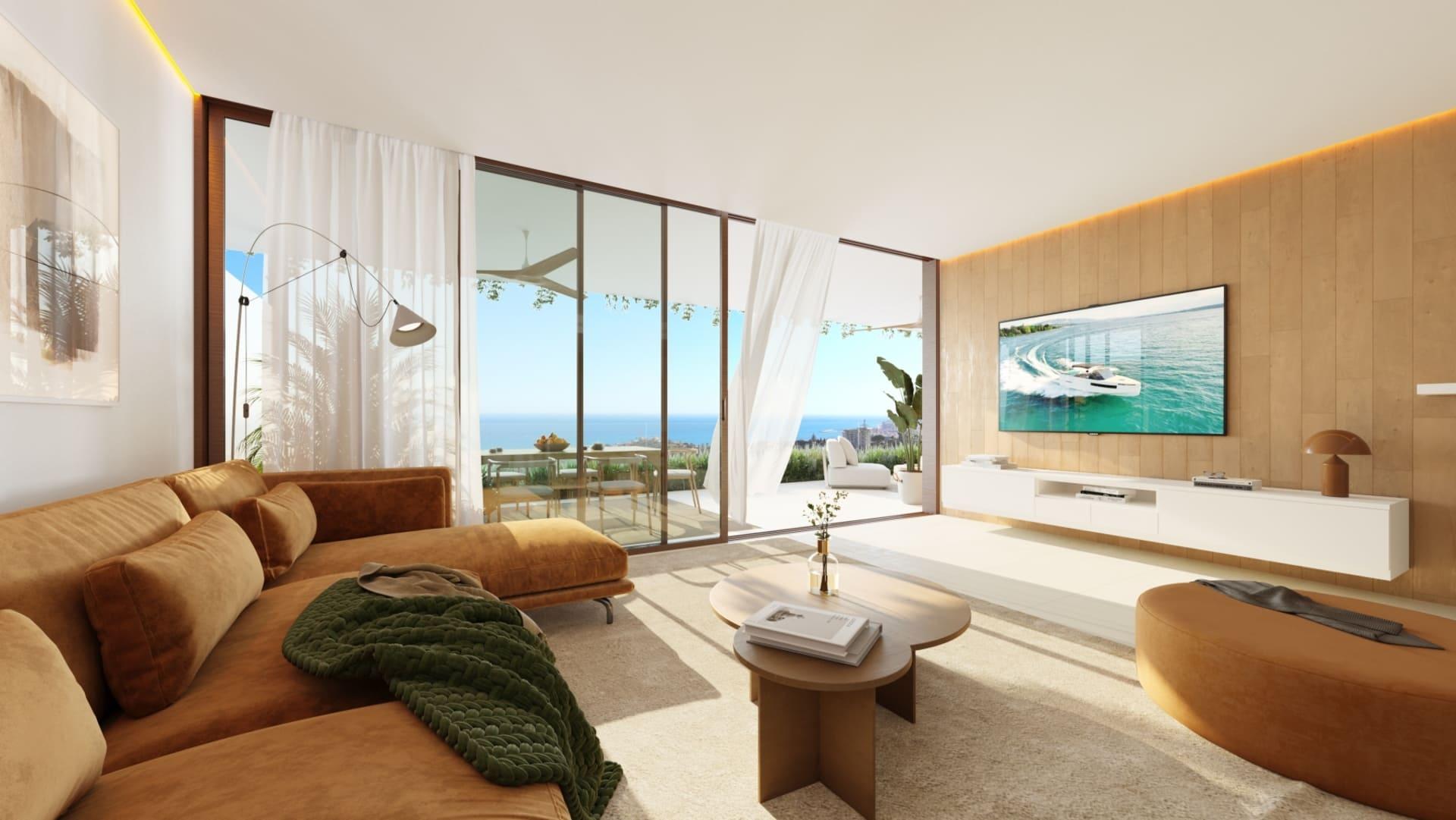 Second street-level view of new-build complex, El Higuerón, Fuengirola