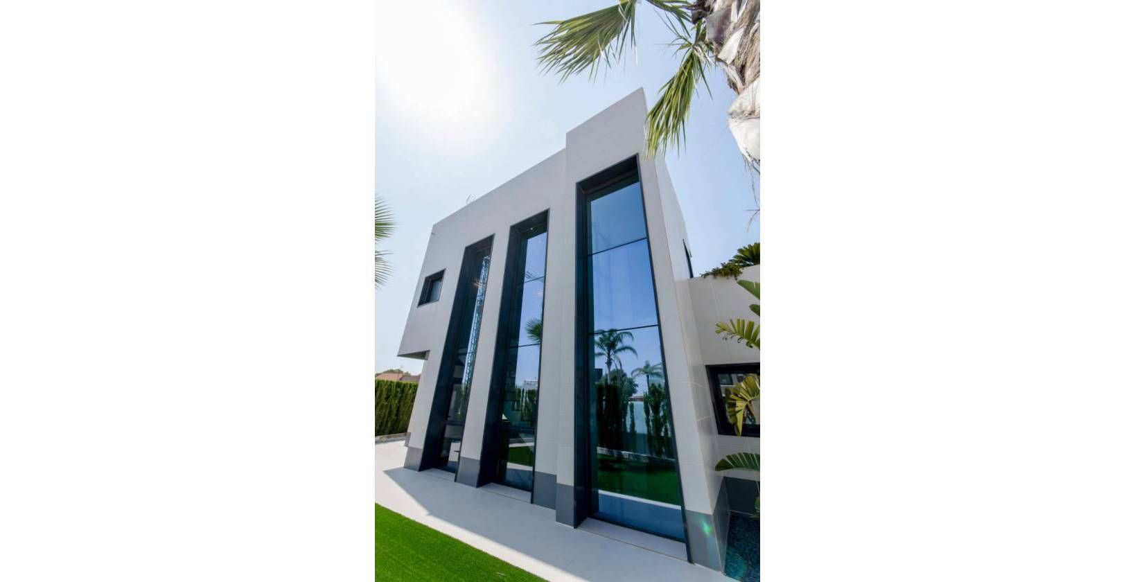 Entrance hallway and internal staircase in new-build villa, Campoamor