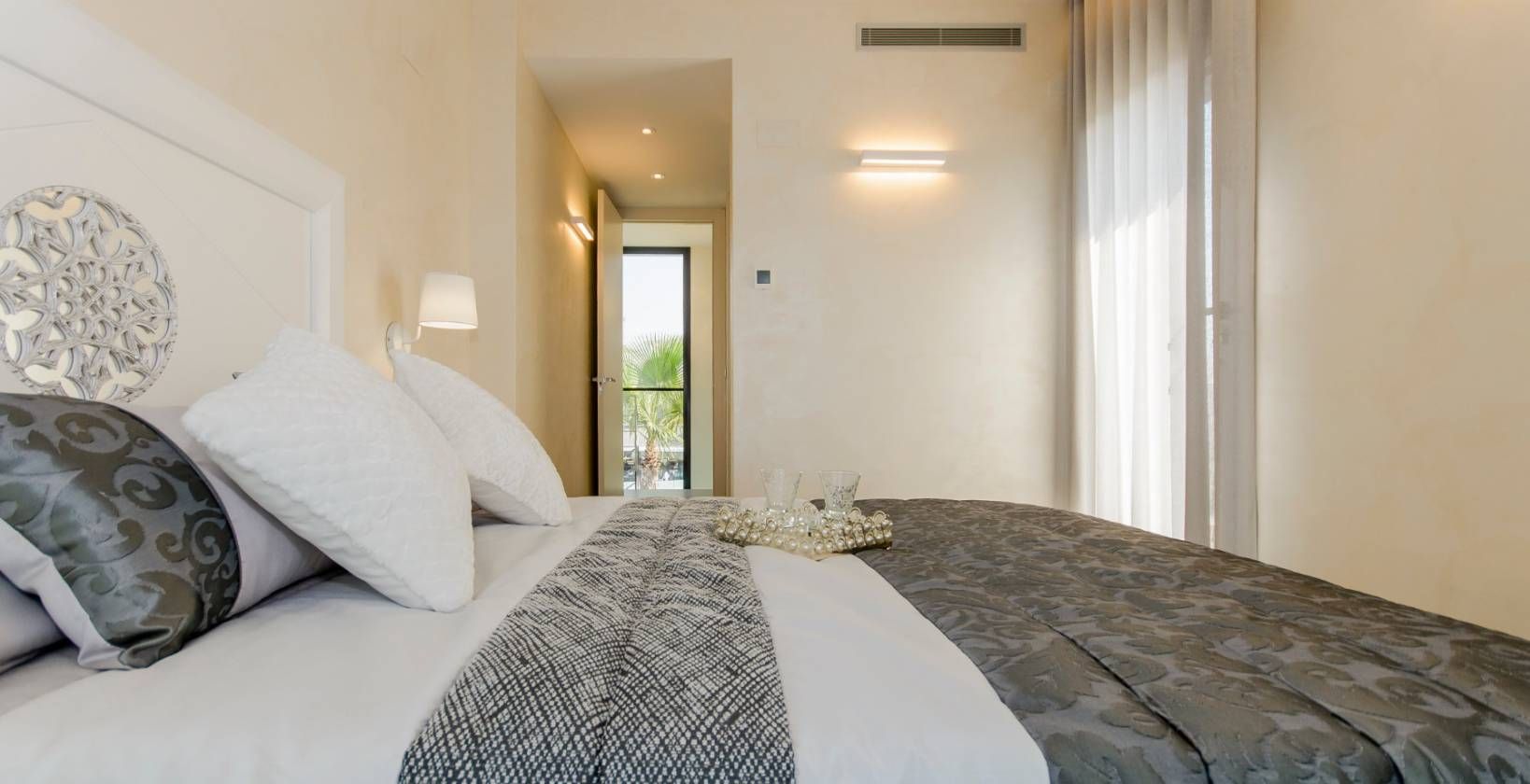 Built-in wardrobe interior in bedroom of new-build villa, Campoamor