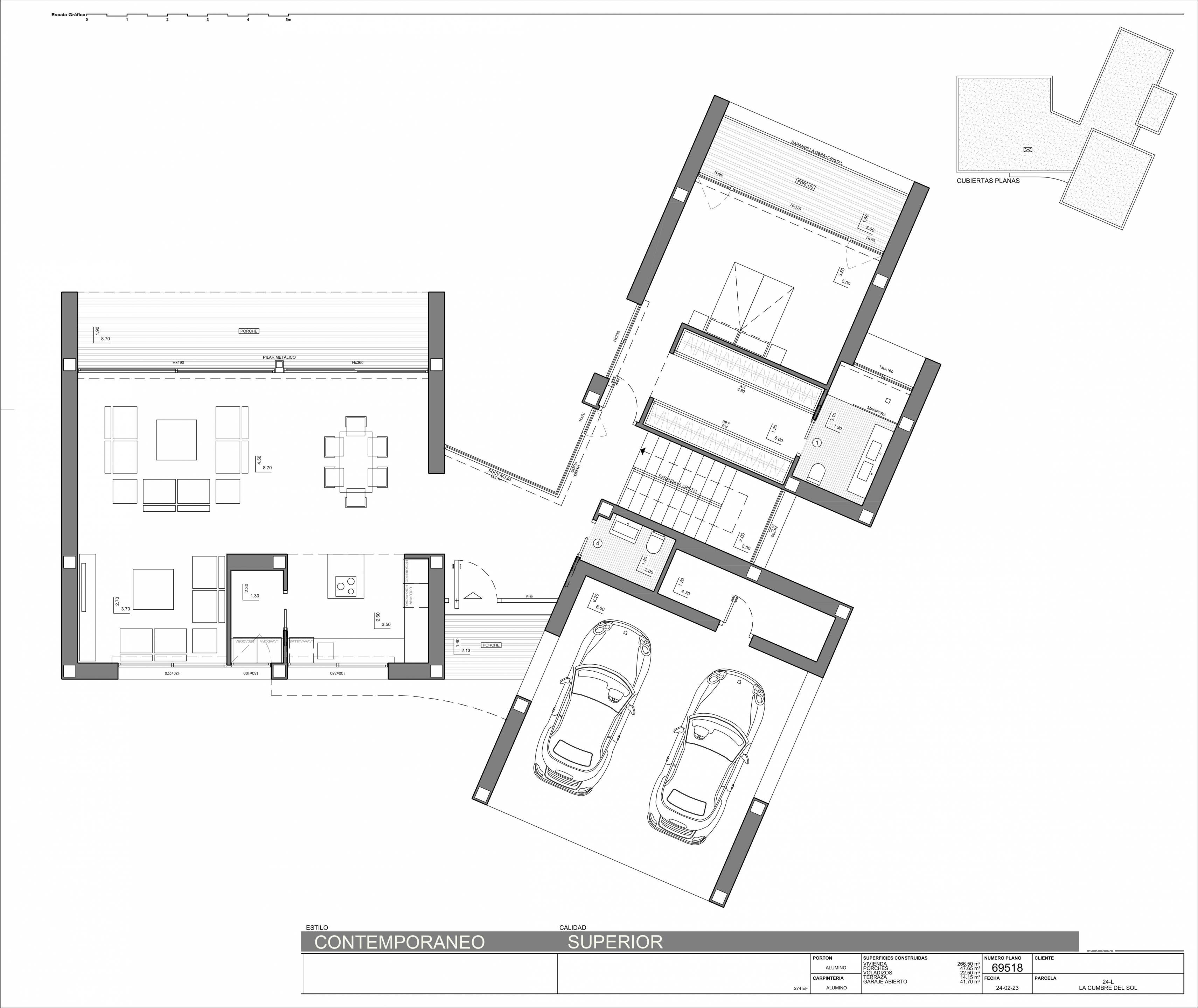 Ground-floor plan of 591 m2 new-build villa, Benitachell
