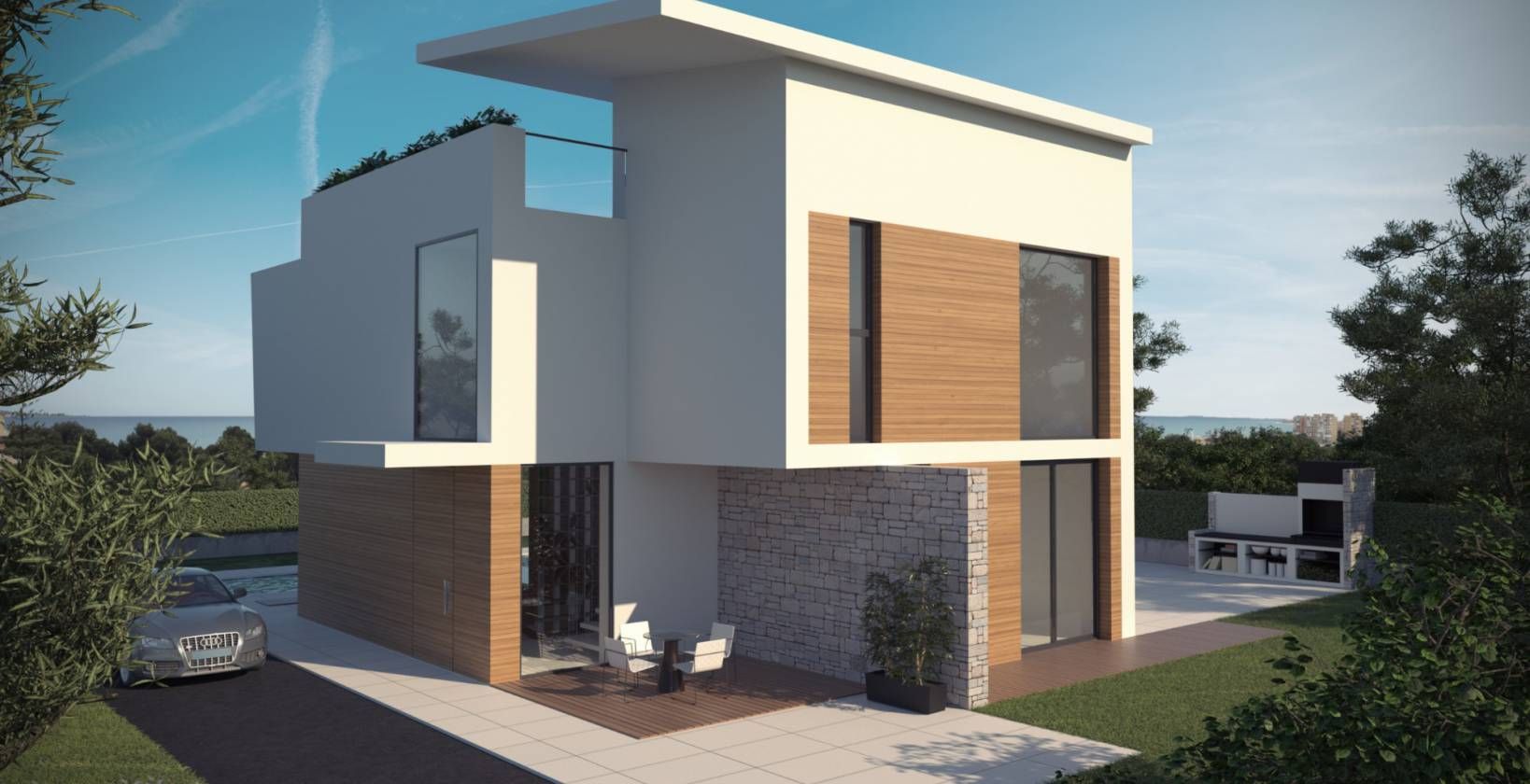Bathroom with contemporary white fittings in 4-bedroom villa, Campoamor